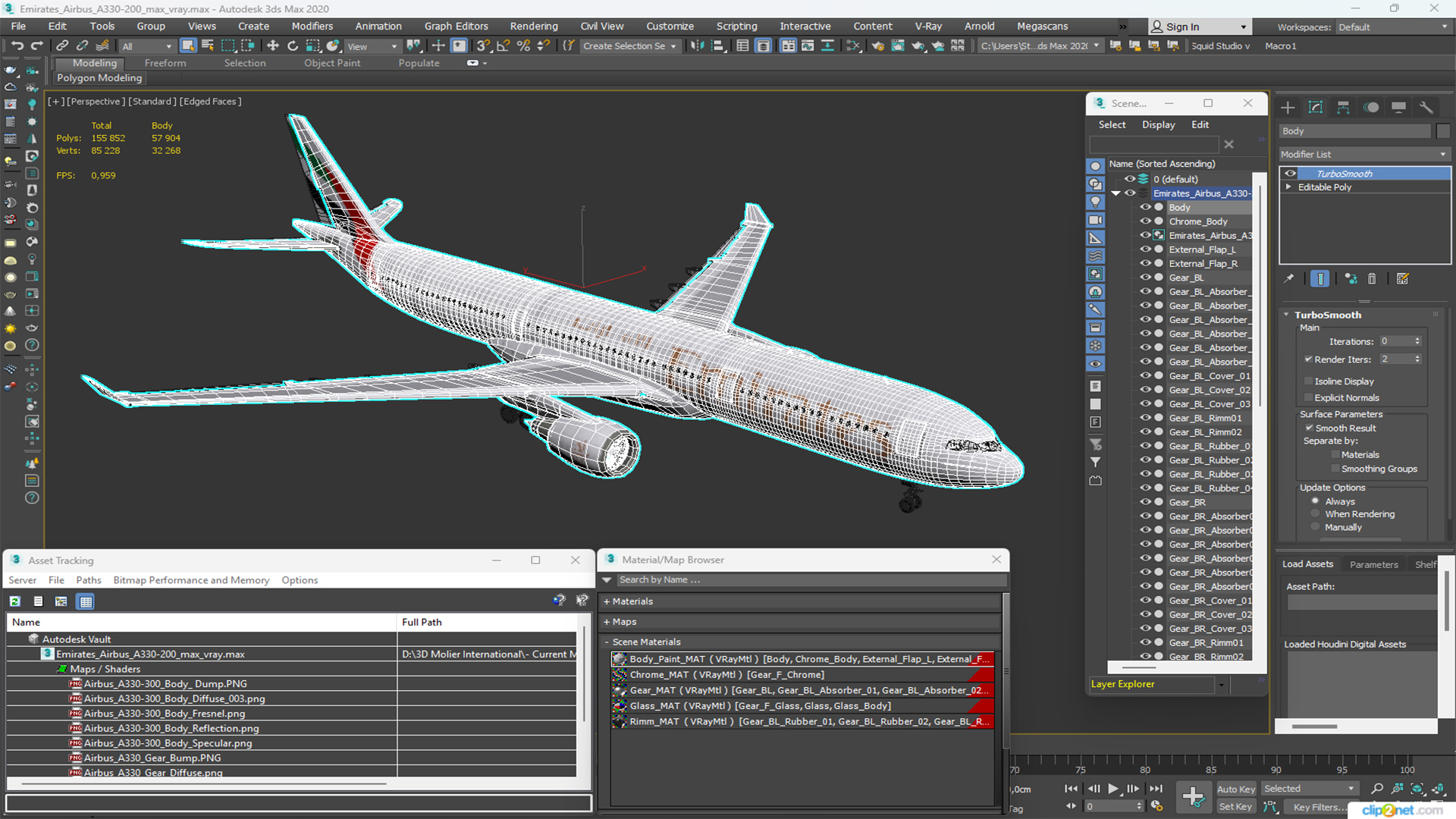 Emirates Airbus A330-200 3D model