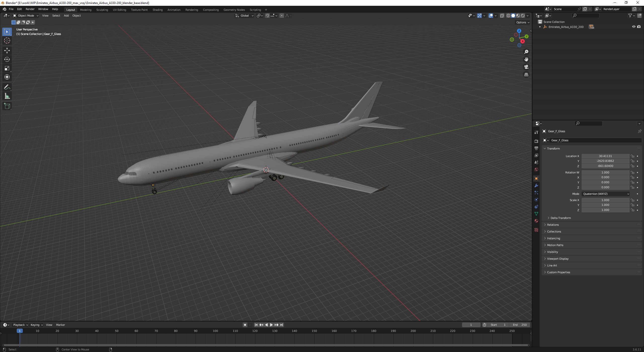 Emirates Airbus A330-200 3D model