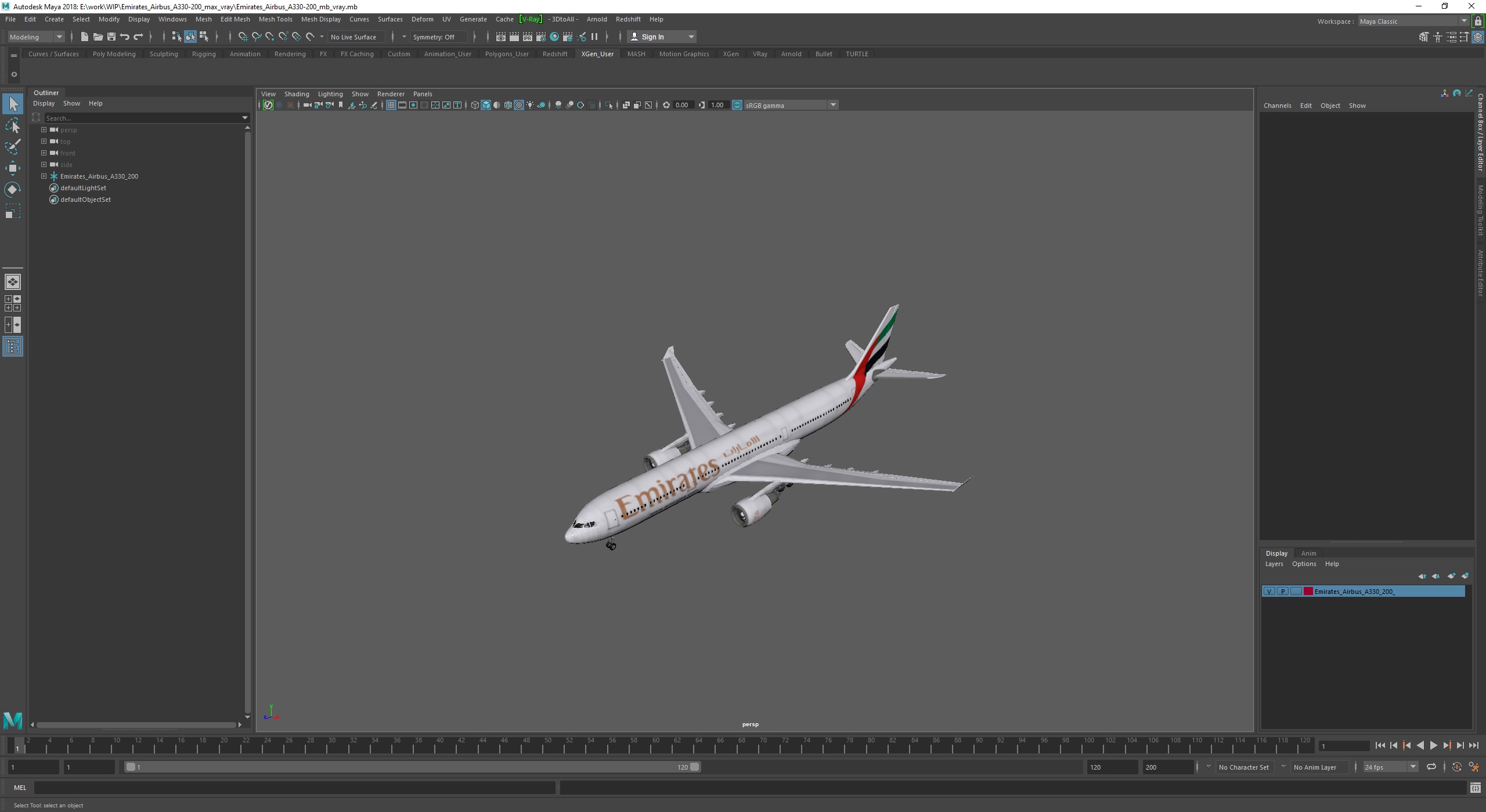 Emirates Airbus A330-200 3D model