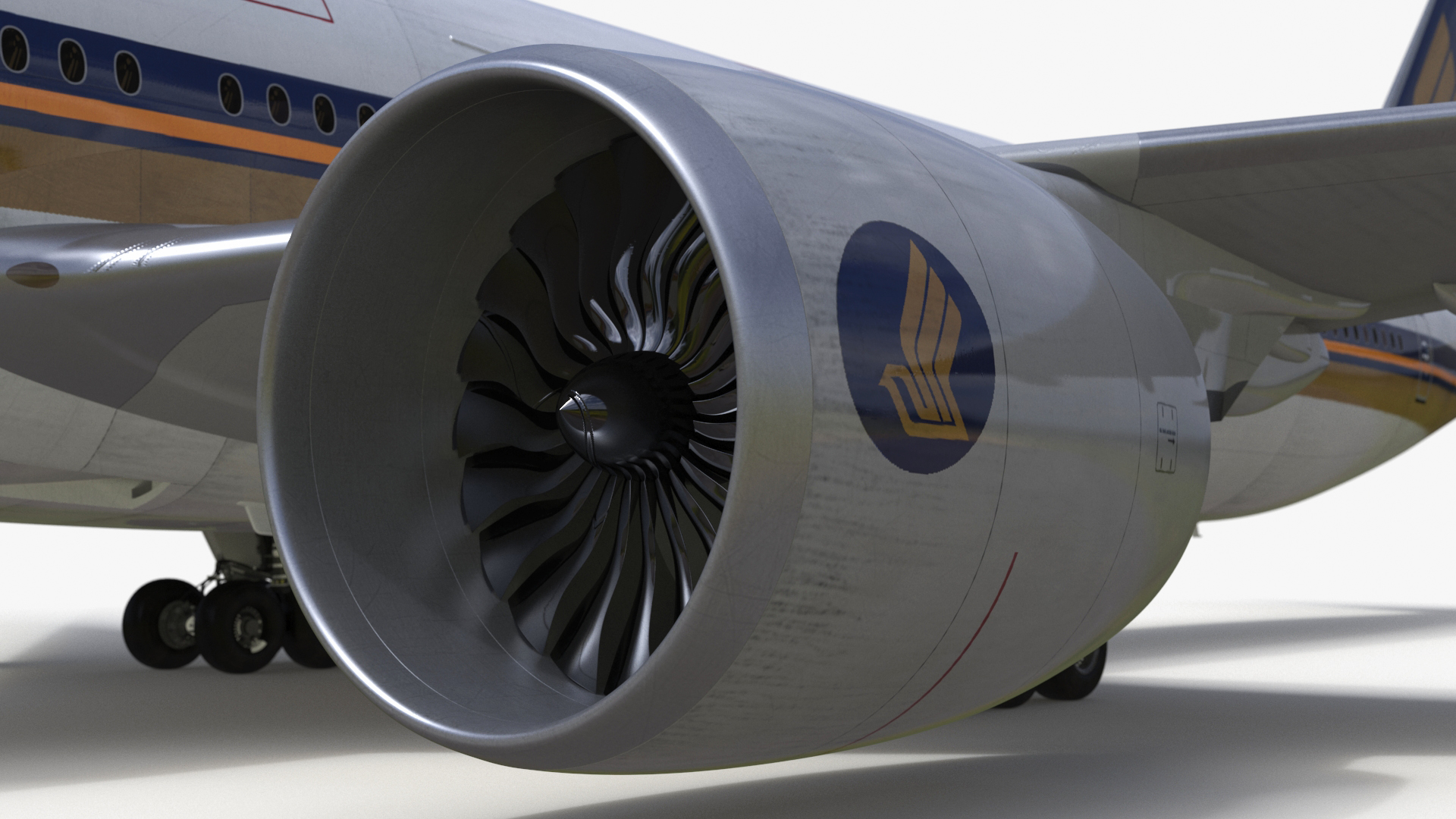 3D Singapore Airlines Boeing 777 Rigged