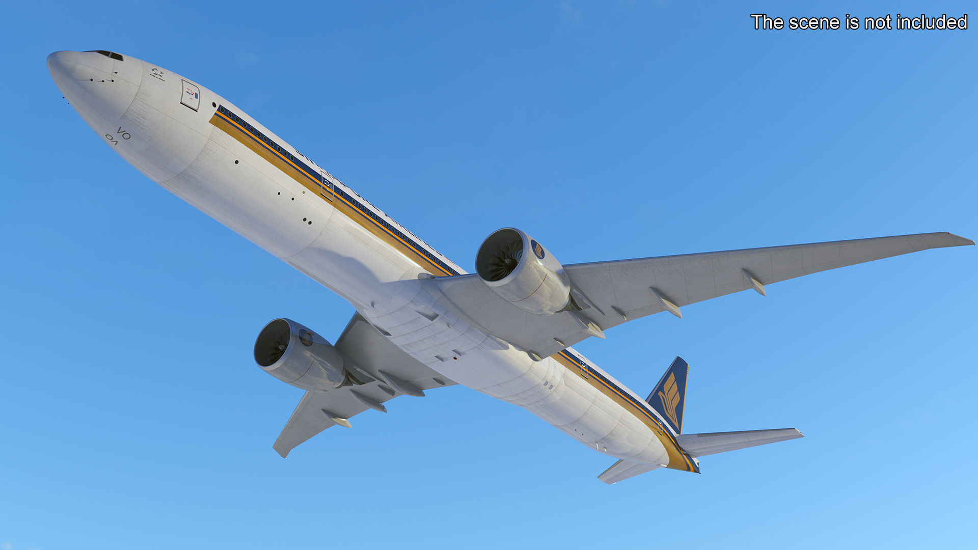 3D Singapore Airlines Boeing 777 Rigged