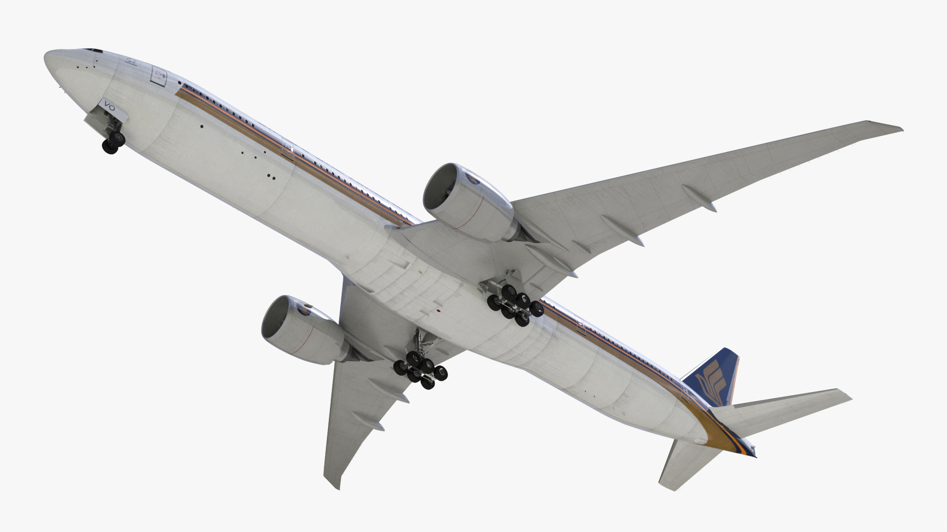 3D Singapore Airlines Boeing 777 Rigged