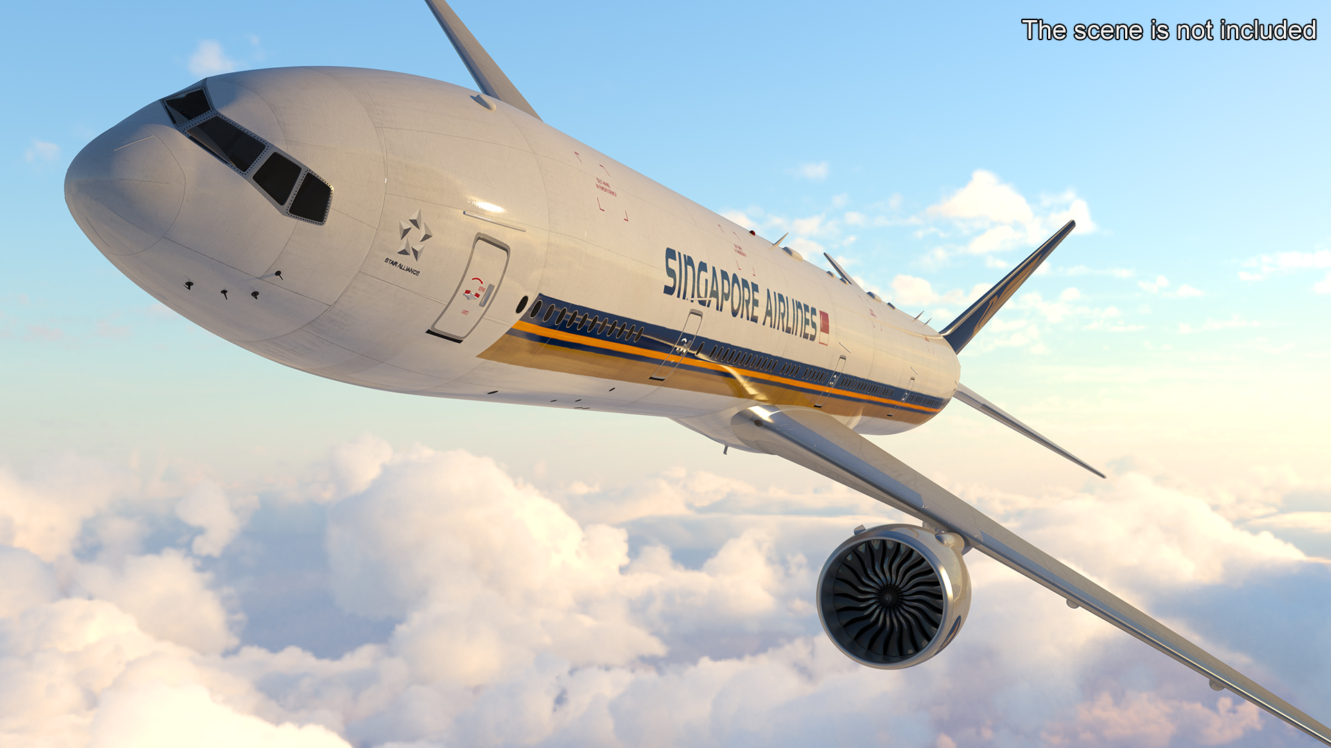 3D Singapore Airlines Boeing 777 Rigged