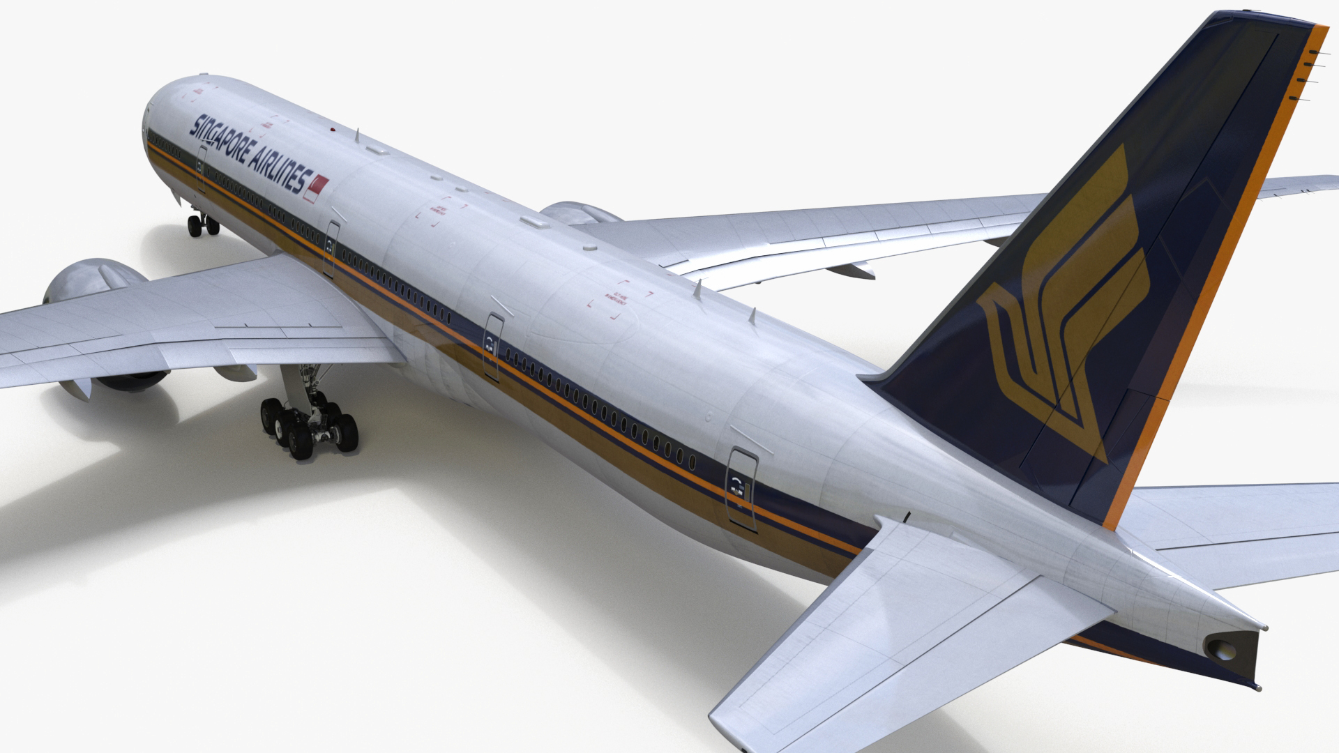 3D Singapore Airlines Boeing 777 Rigged