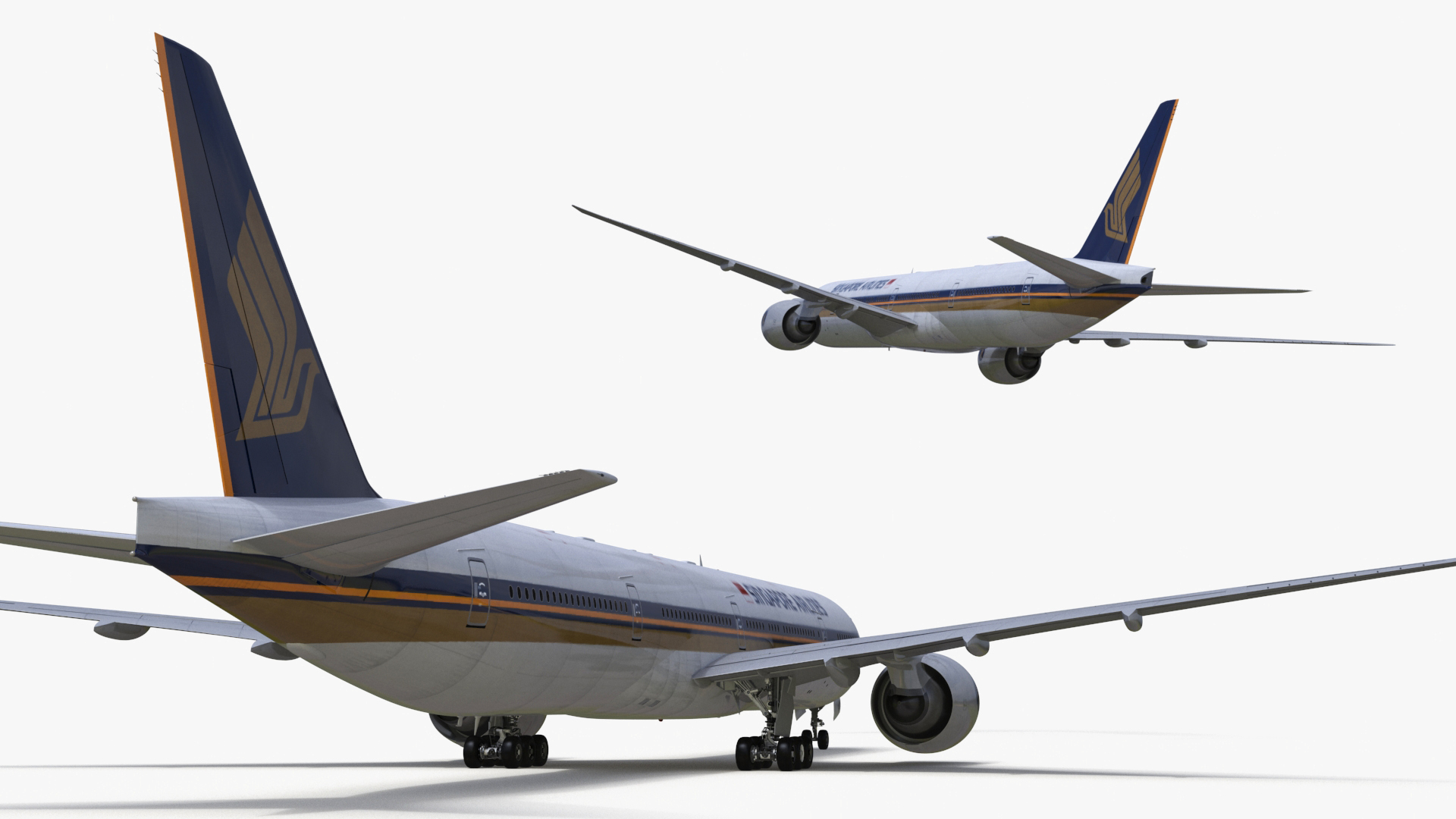 3D Singapore Airlines Boeing 777 Rigged