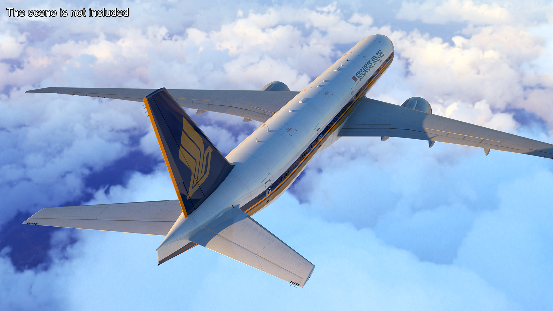 3D Singapore Airlines Boeing 777 Rigged