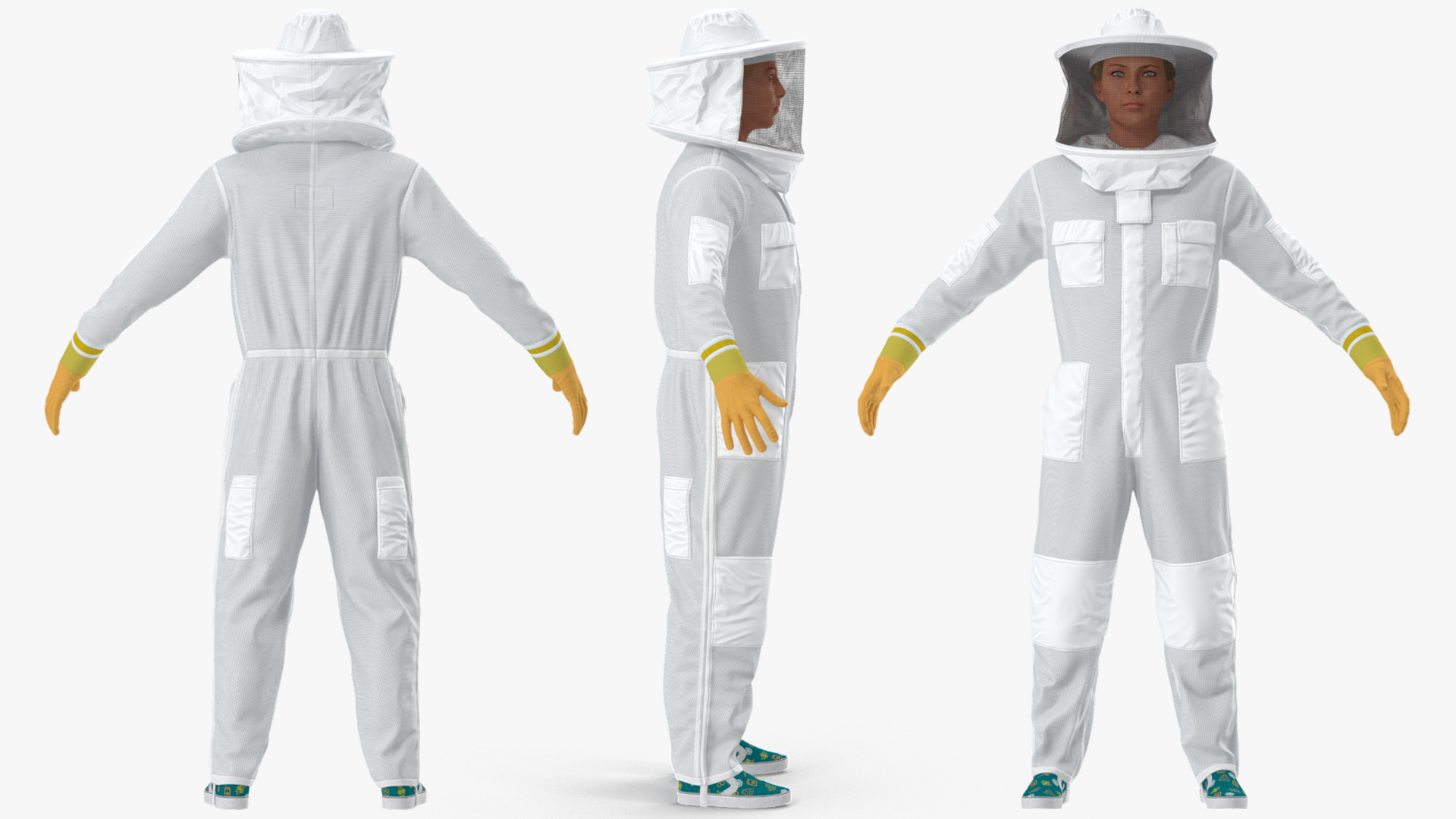 3D model Woman Beekeeper in Suit Rigged