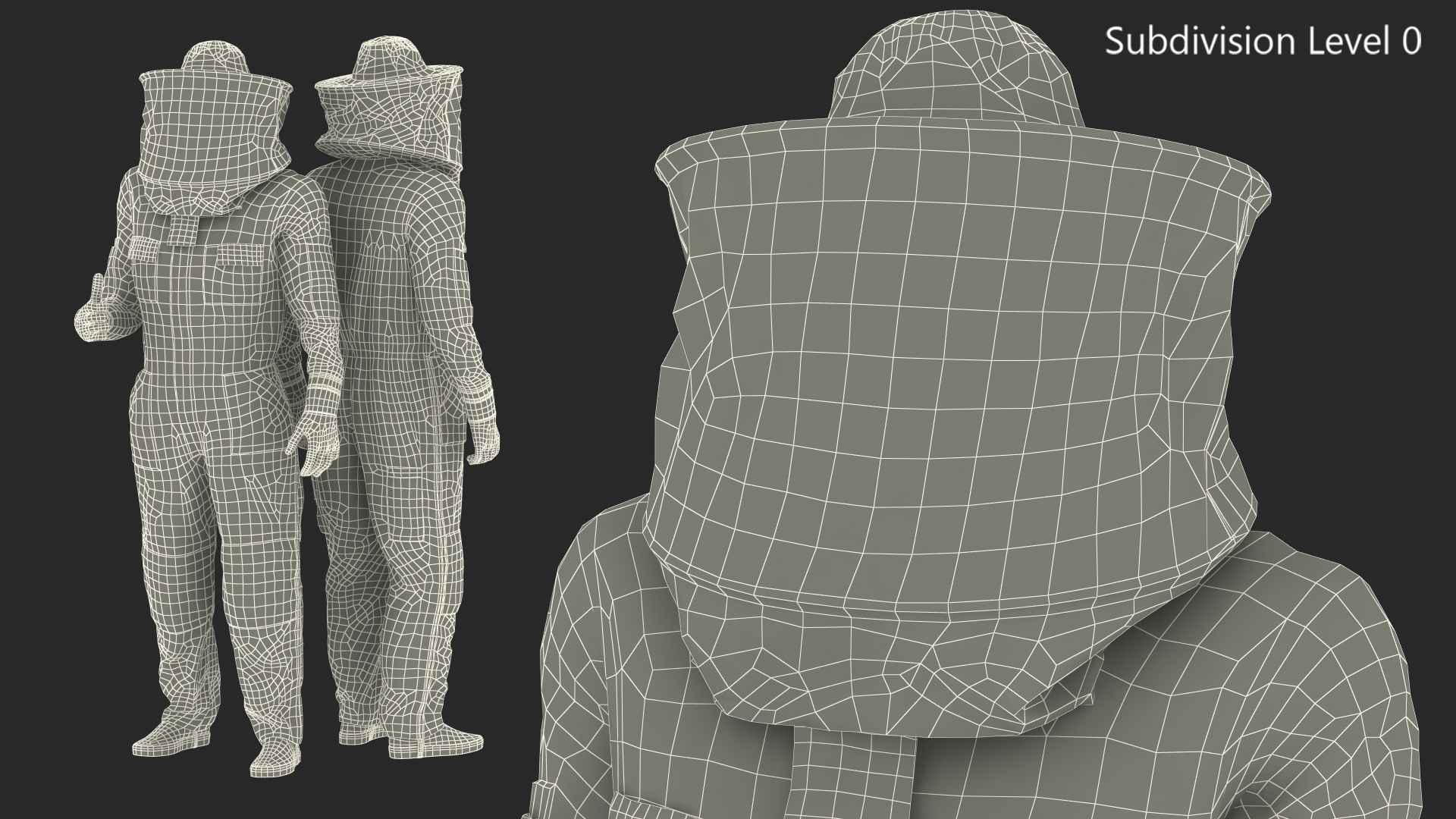 3D model Woman Beekeeper in Suit Rigged