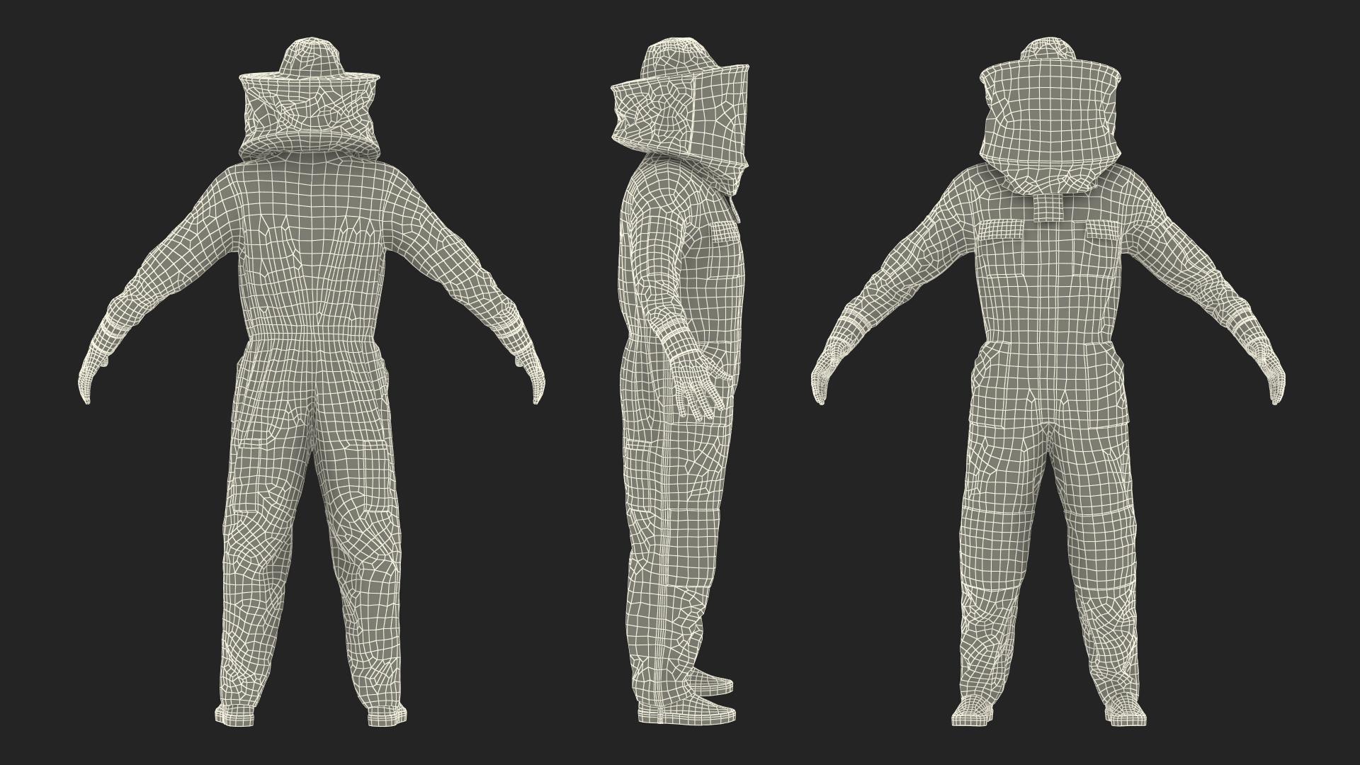 3D model Woman Beekeeper in Suit Rigged