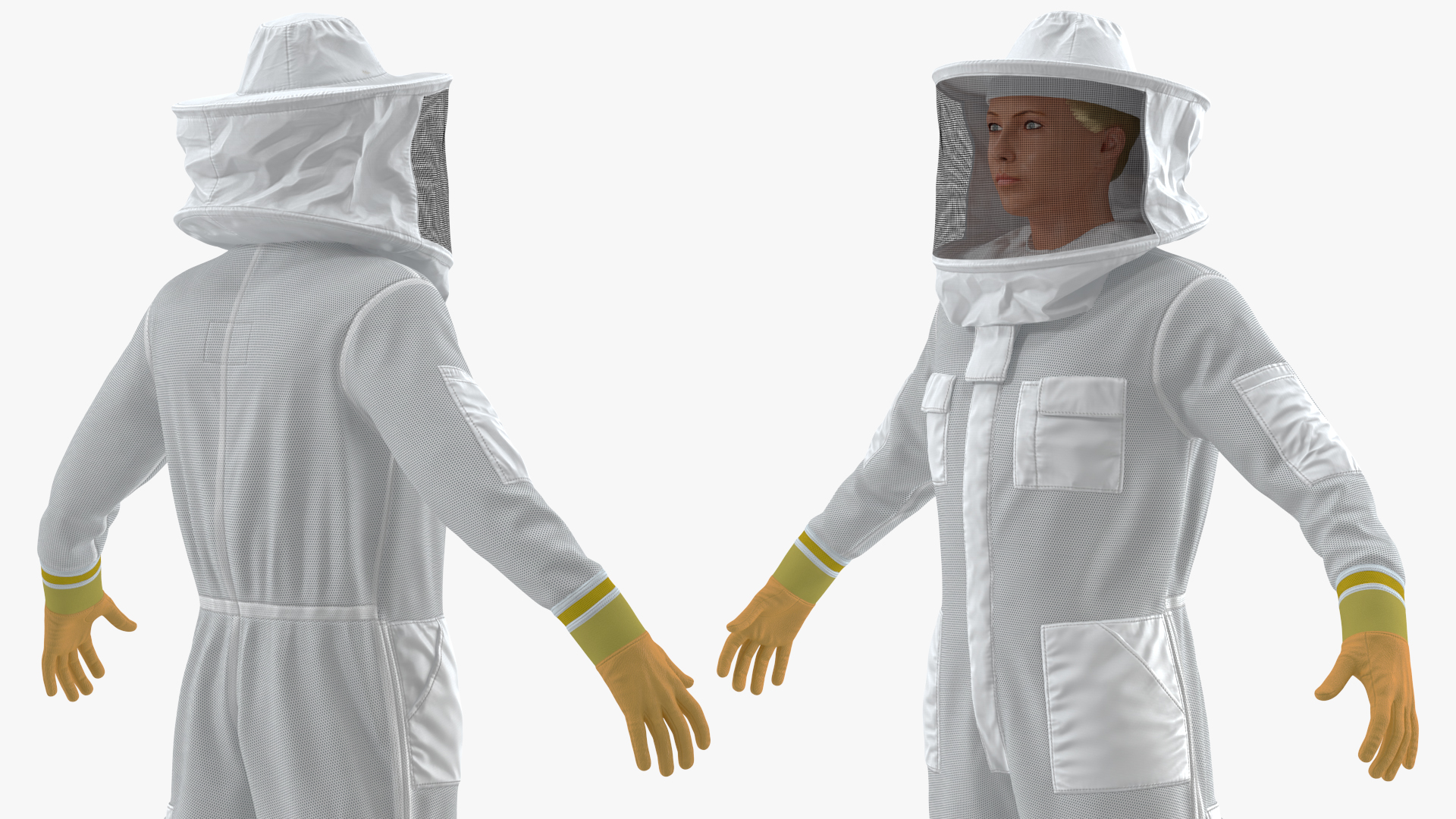 3D model Woman Beekeeper in Suit Rigged