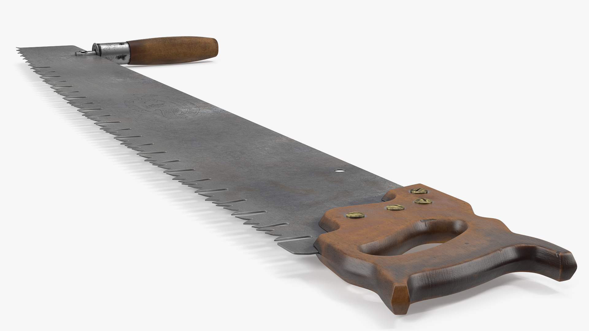 One Man Lynx Brand 3ft Crosscut Saw Old 3D model