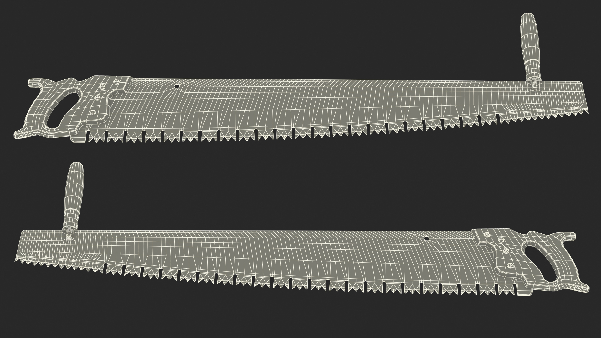 One Man Lynx Brand 3ft Crosscut Saw Old 3D model