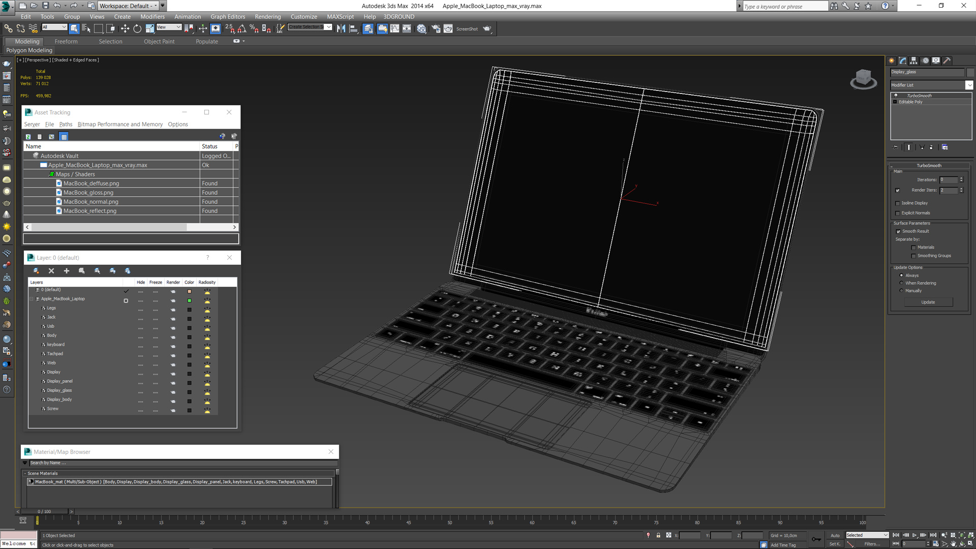 3D model Apple MacBook Laptop