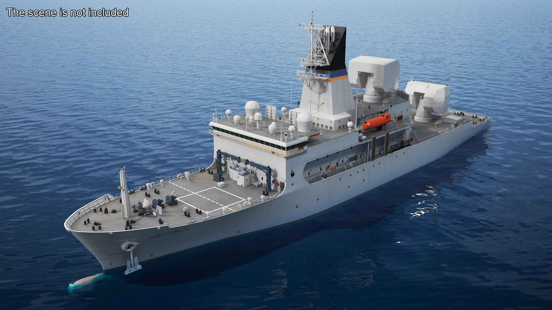 USNS Howard O Lorenzen Ship Rigged 3D model