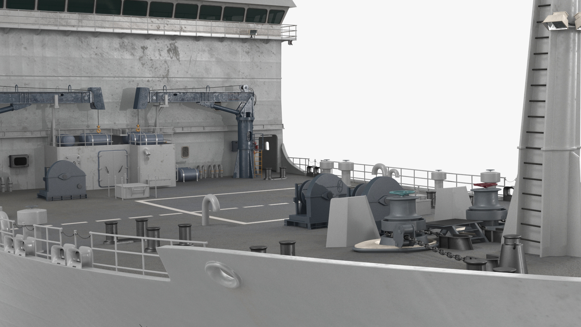 USNS Howard O Lorenzen Ship Rigged 3D model