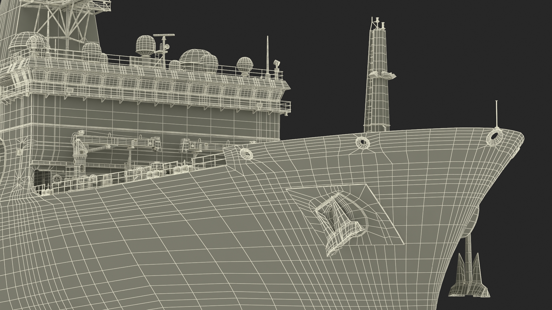 USNS Howard O Lorenzen Ship Rigged 3D model