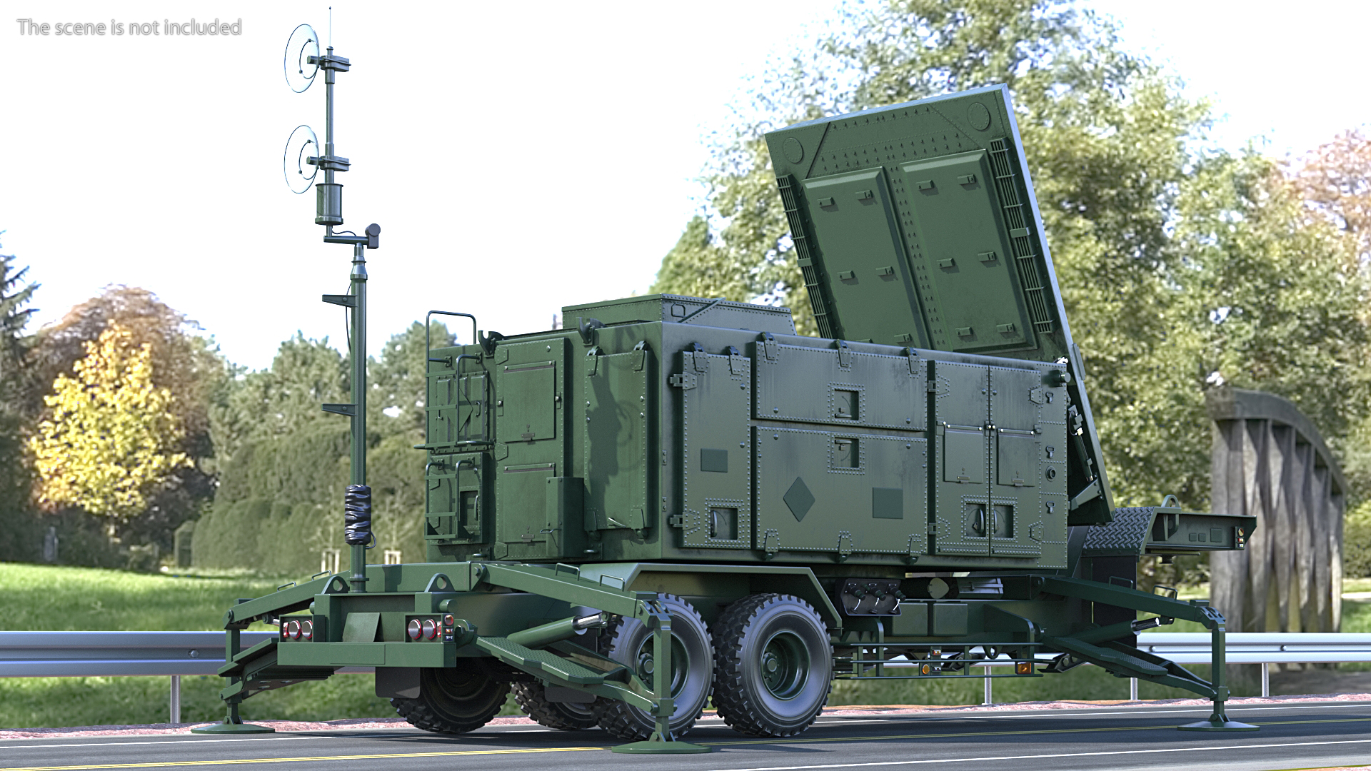 3D model Patriot Radar AN MPQ53 Green Rigged