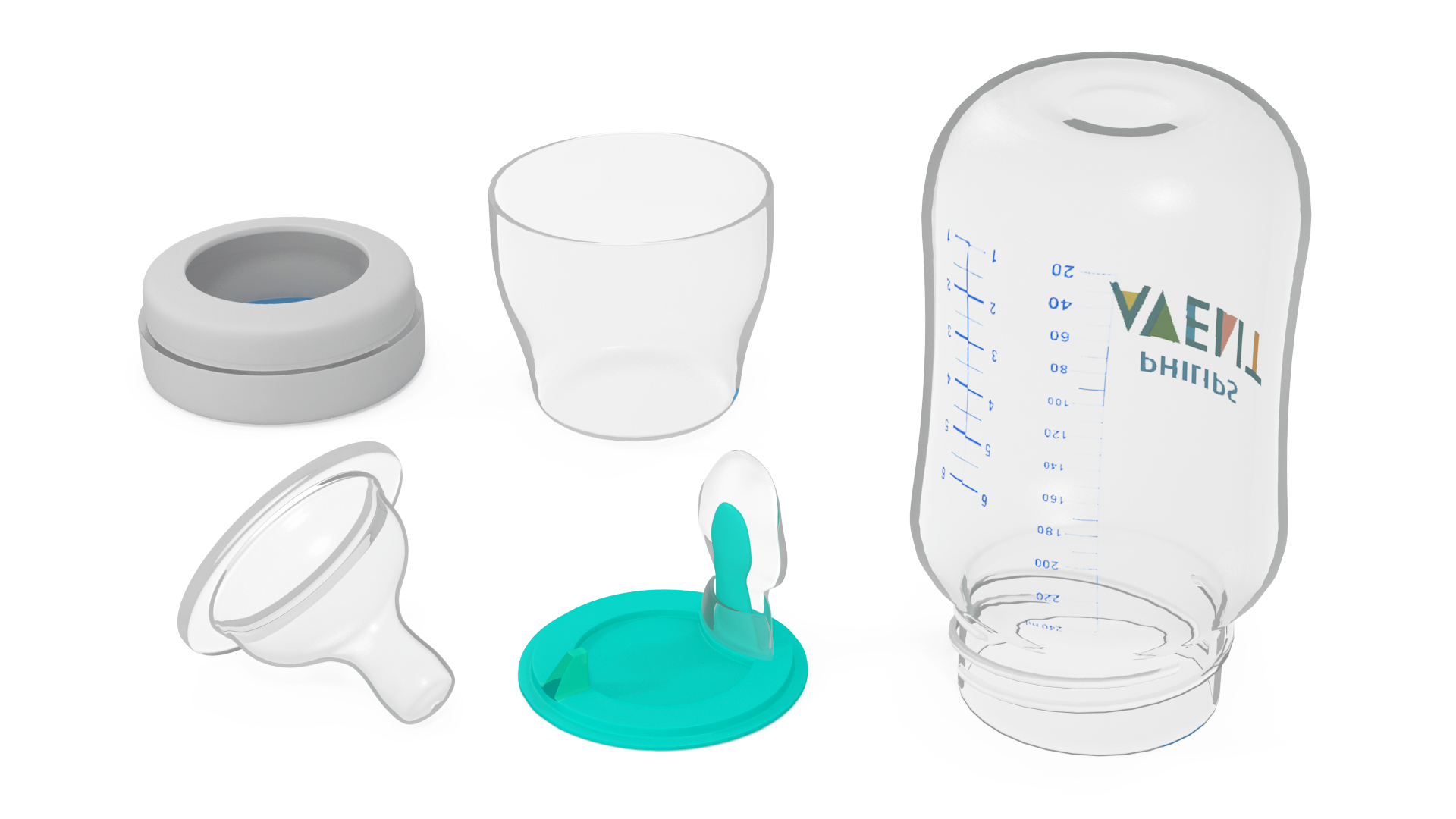 Philips AVENT Sterilizer with Baby Bottles Inside 3D model