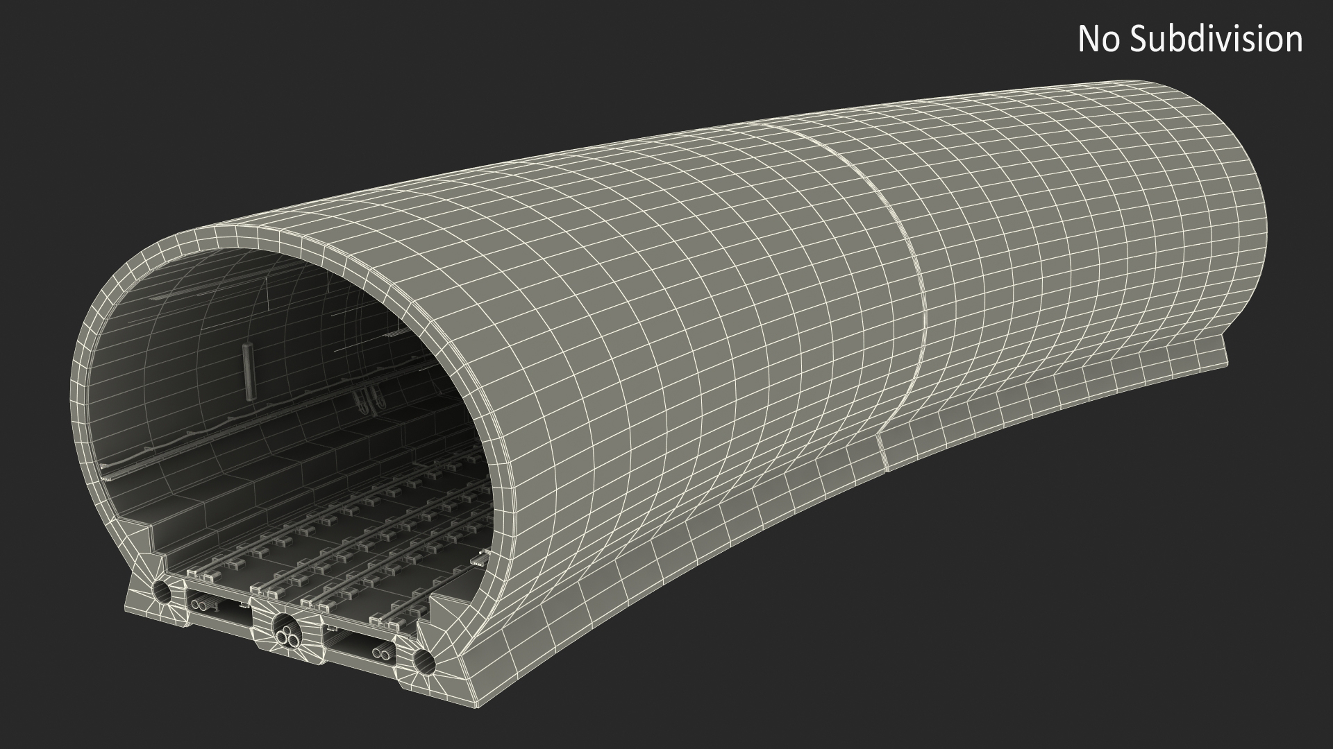 Railway Tunnel Section Wide Bend 3D