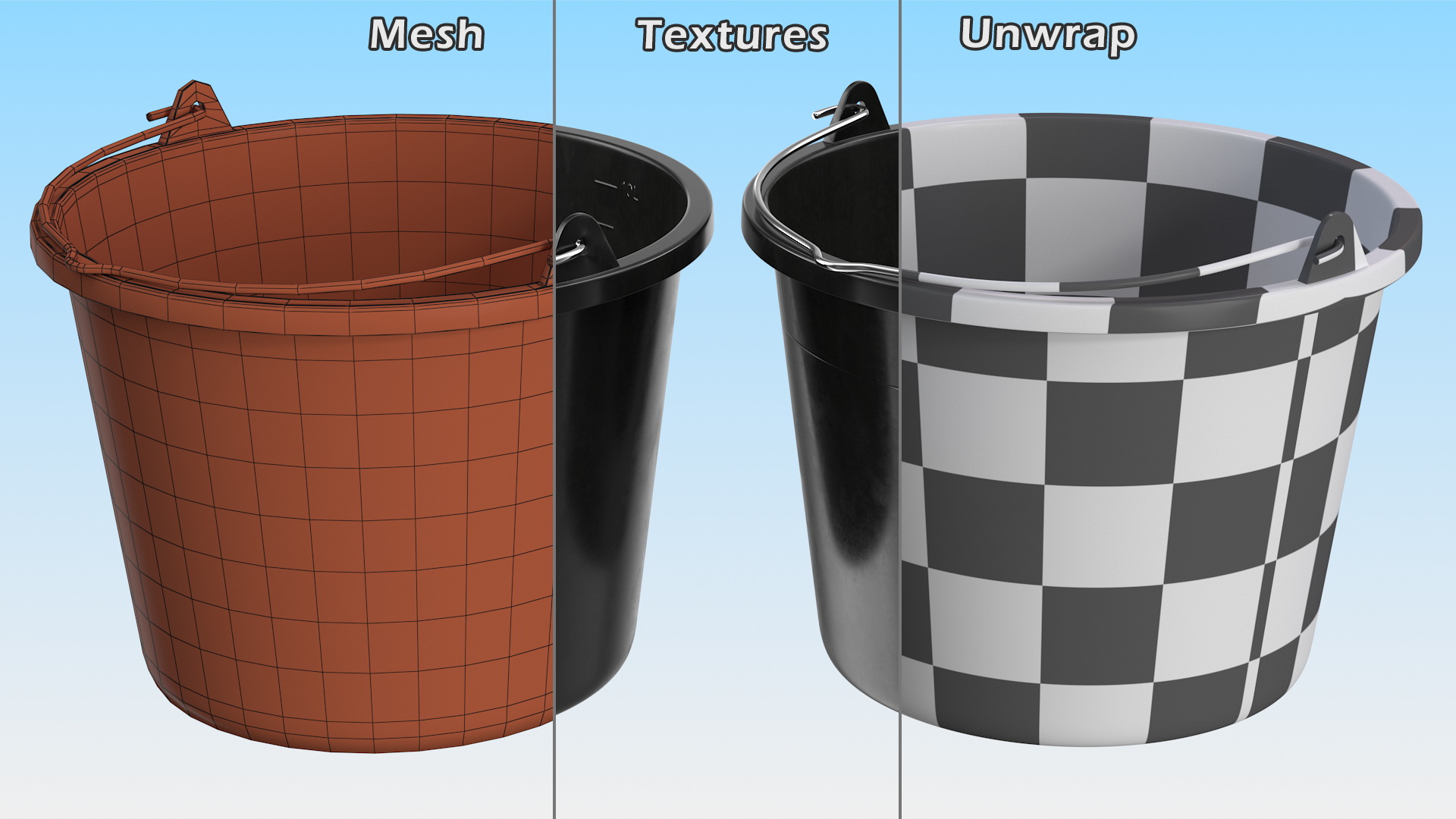 3D Construction Bucket 10L model