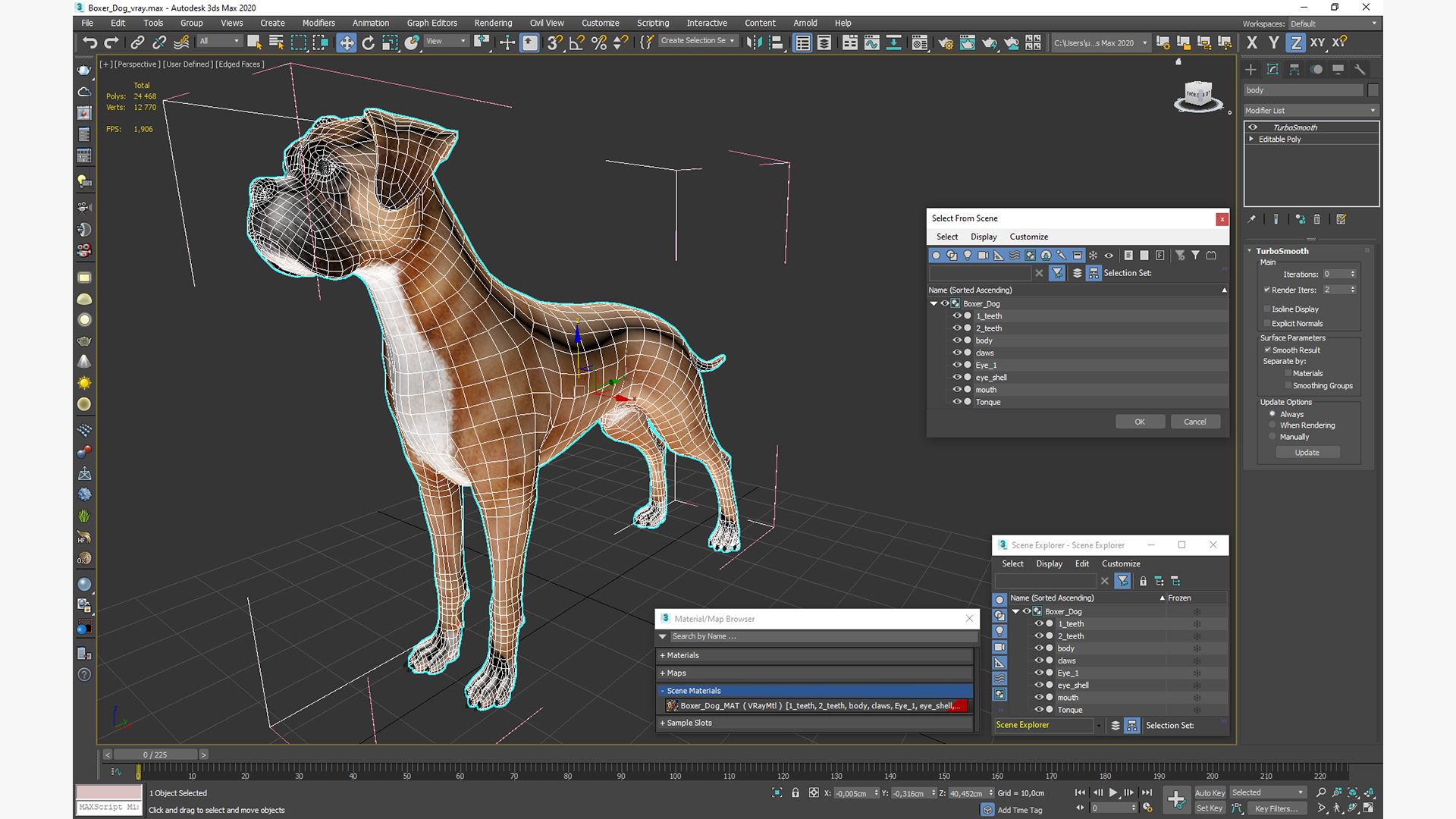 Boxer Dog for 3D Print 3D