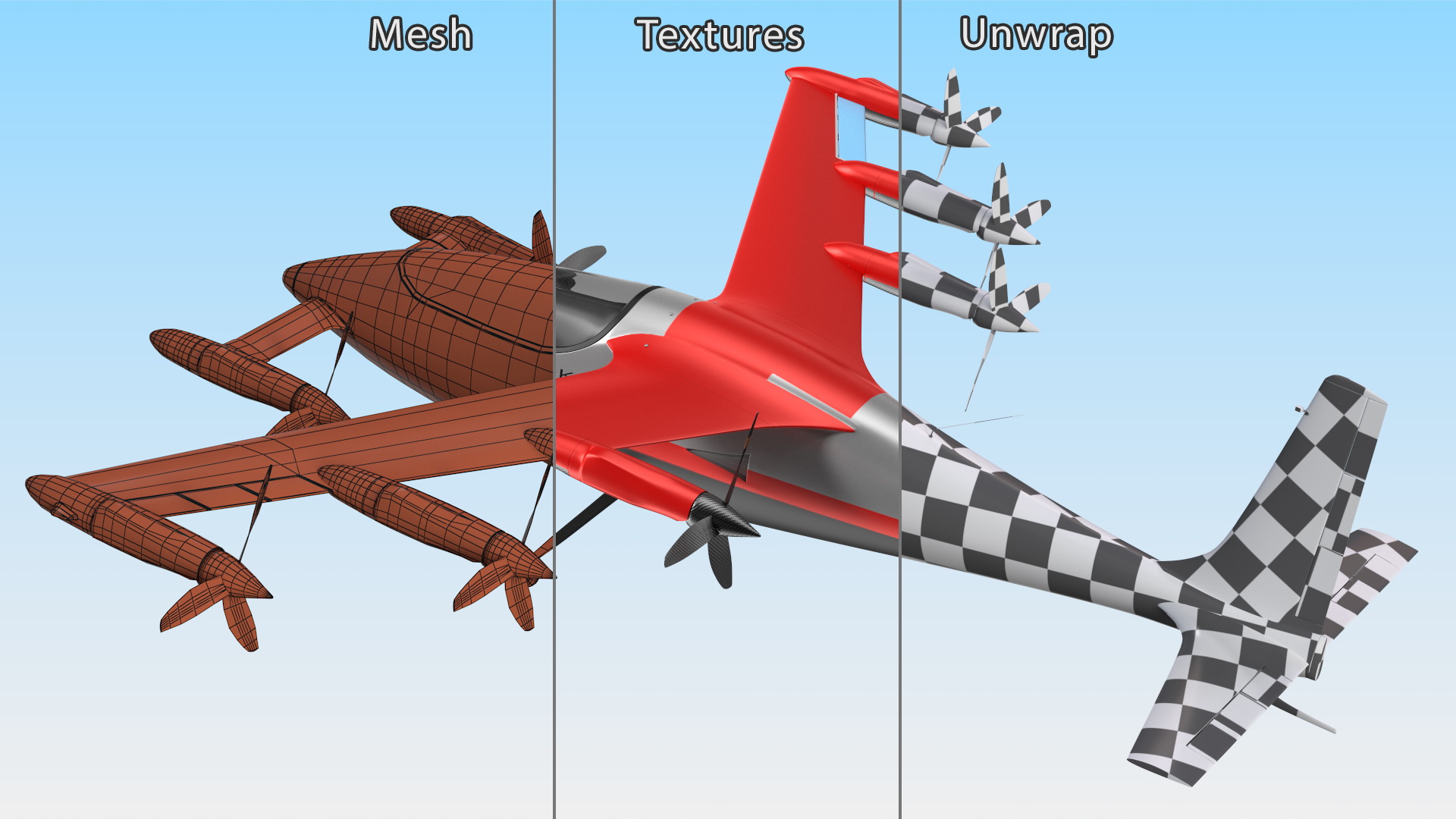 3D Kittyhawk Electric Air Taxi Red