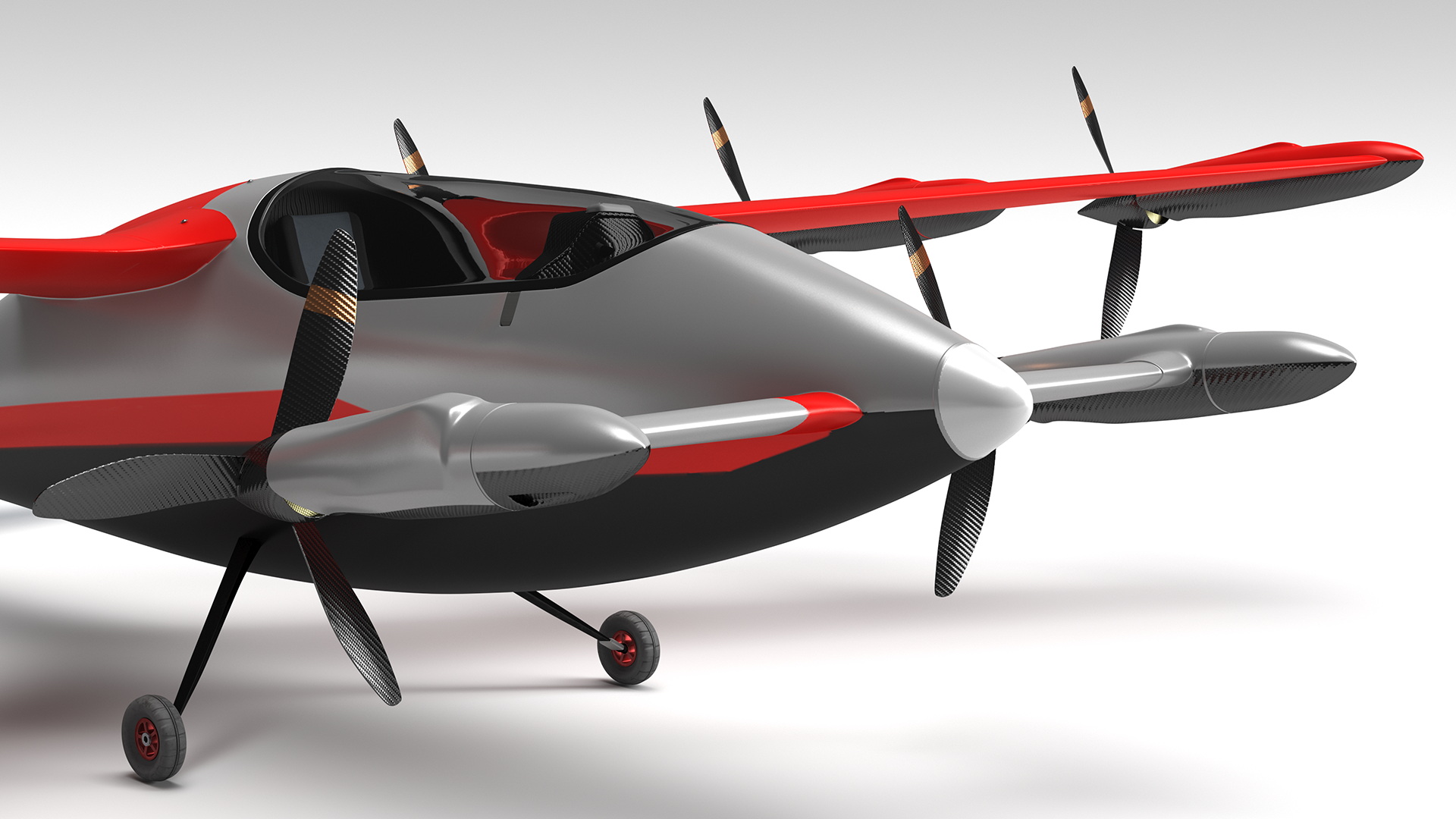 3D Kittyhawk Electric Air Taxi Red