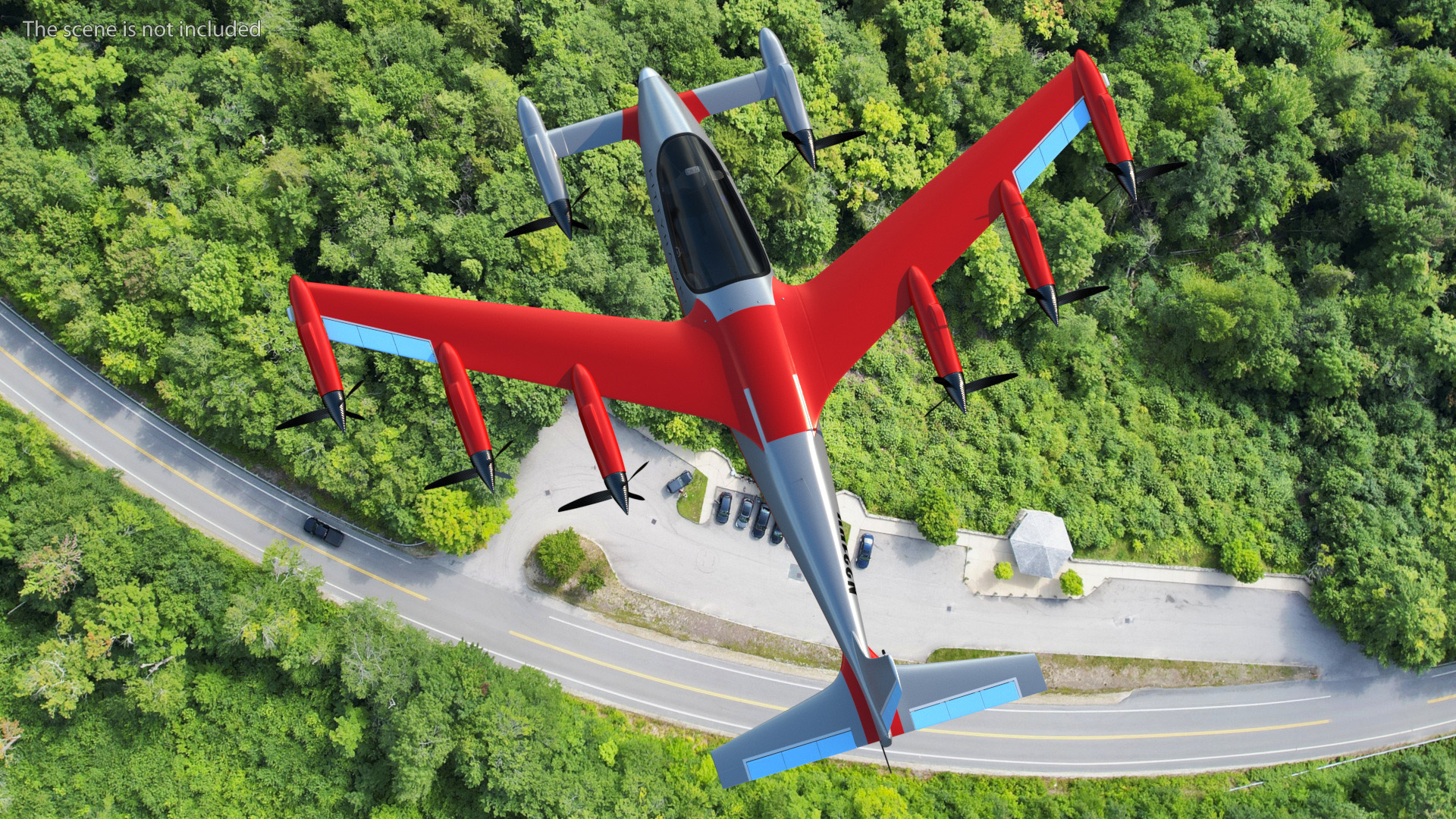 3D Kittyhawk Electric Air Taxi Red