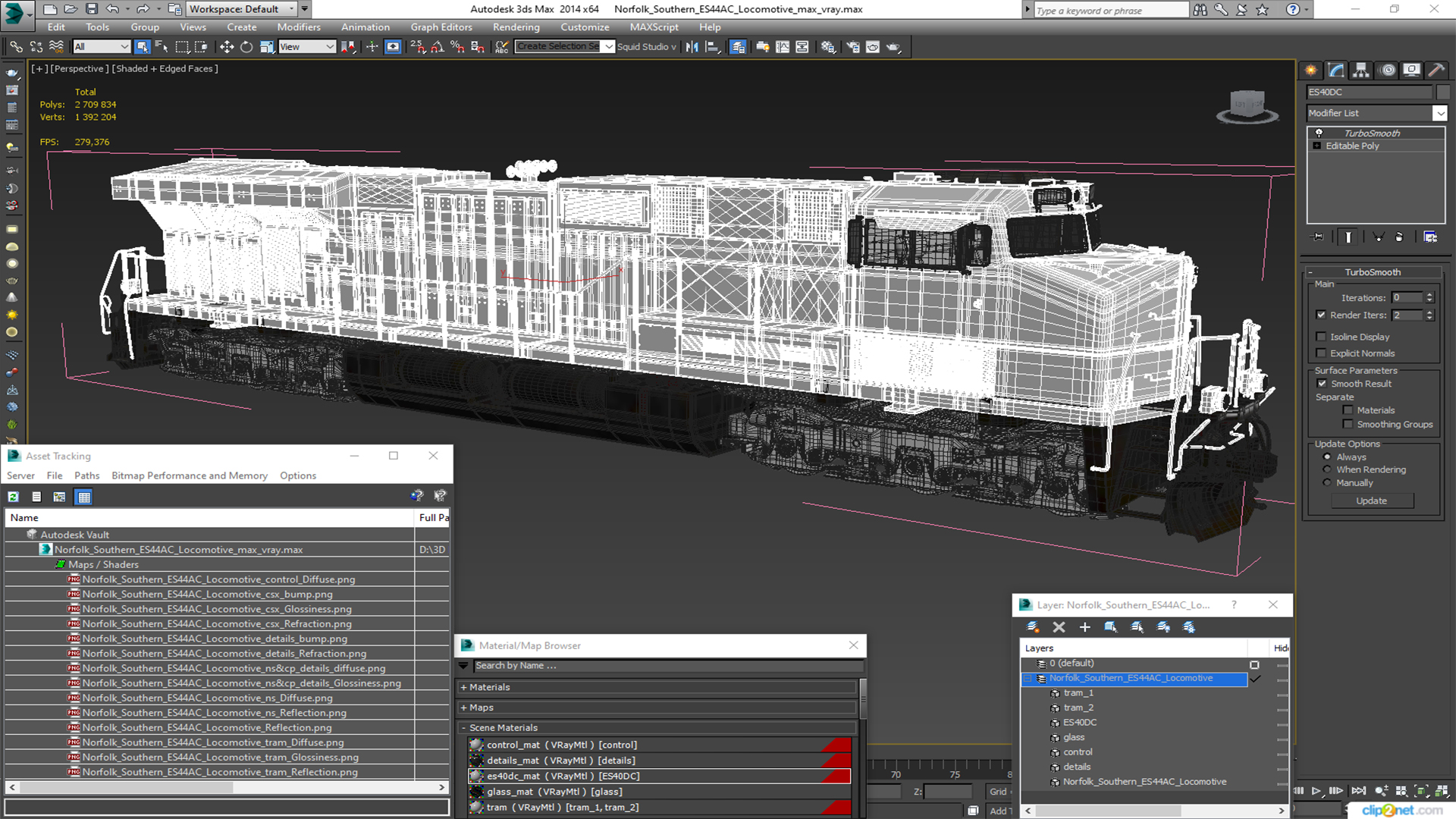 Norfolk Southern ES44AC Locomotive 3D model