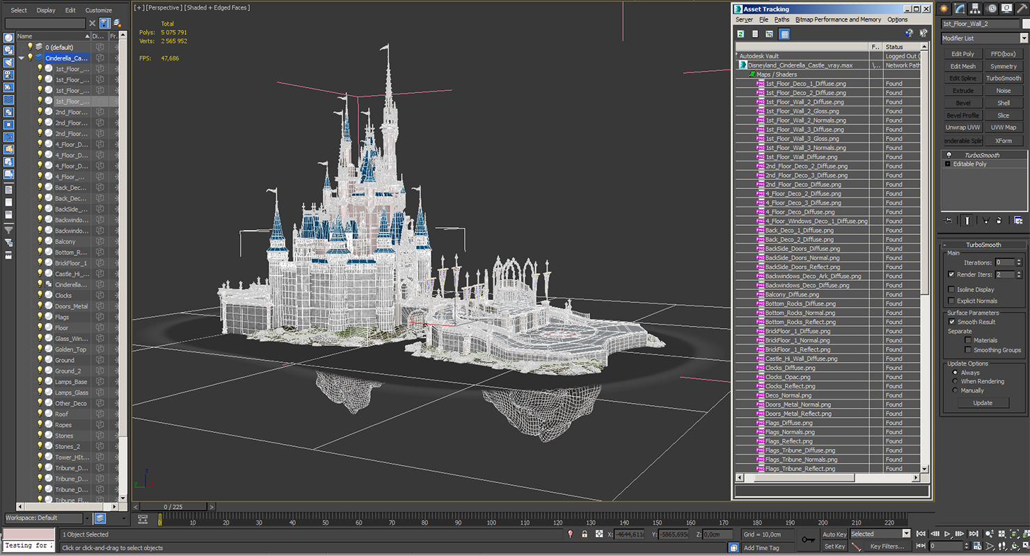 3D Disneyland Cinderella Castle model