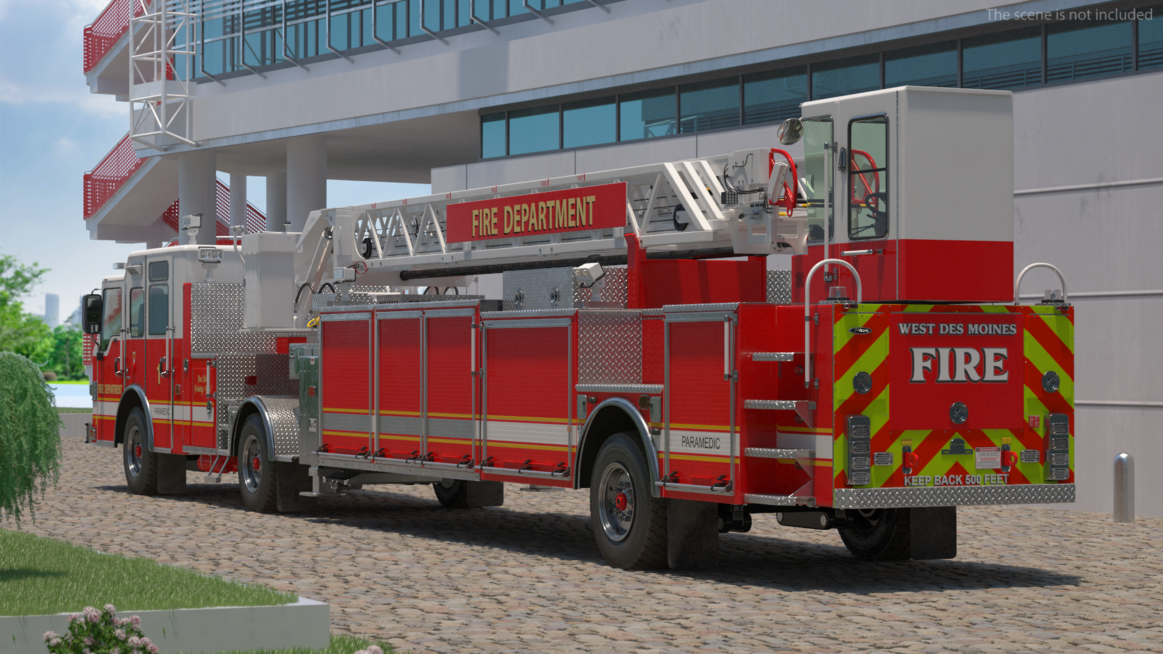 3D Velocity Ascendant Fire Truck Red model