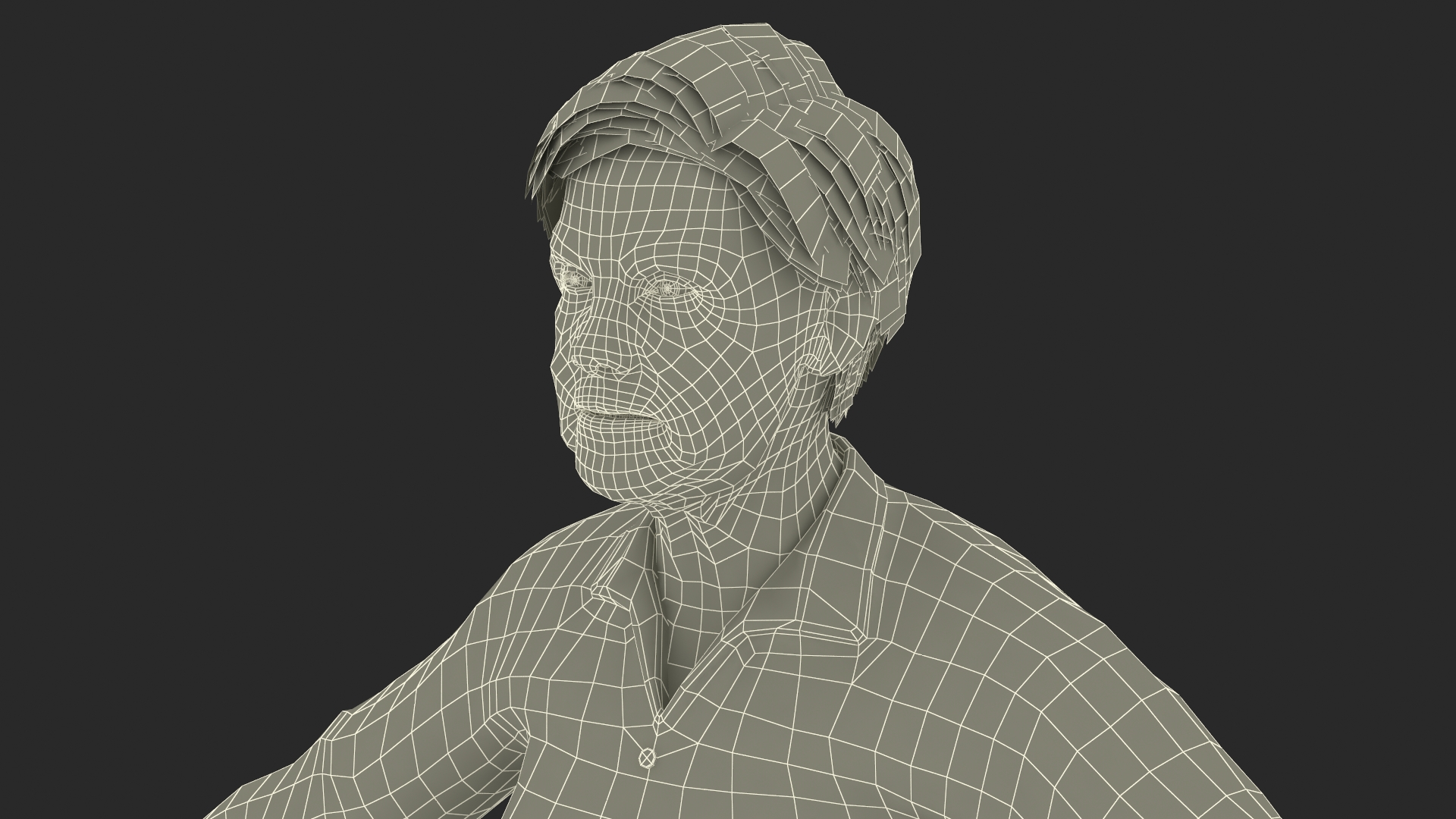 3D Older Woman A-Pose model