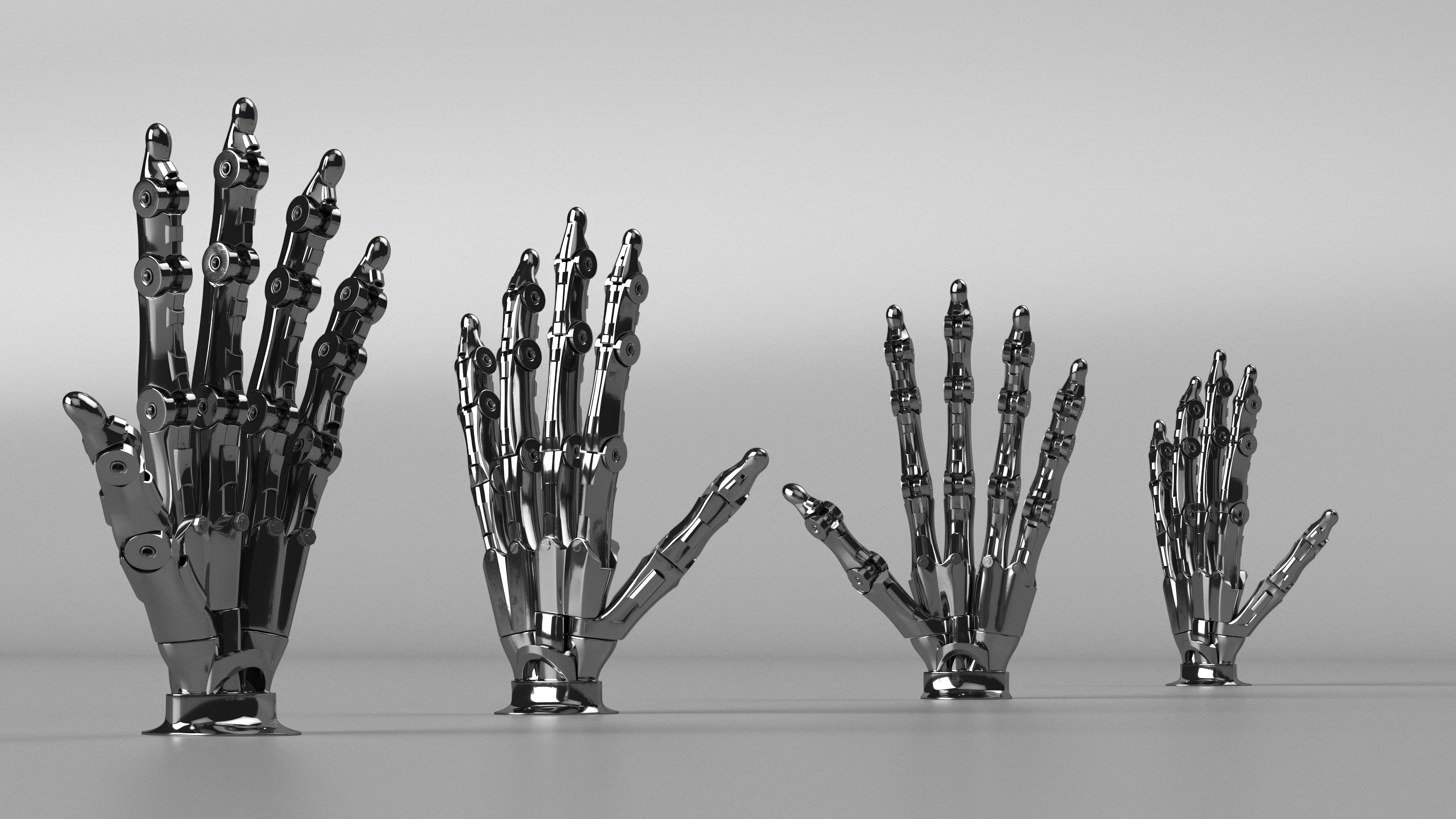 3D Robotic Arm Silver model