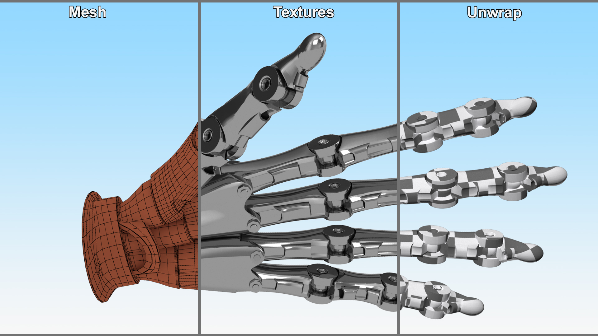 3D Robotic Arm Silver model