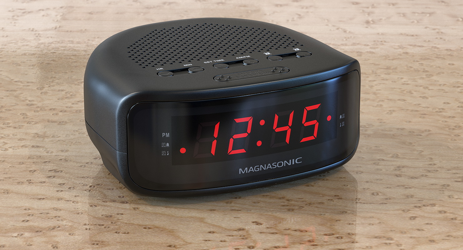 3D Digital Clock Radio Magnasonic Black