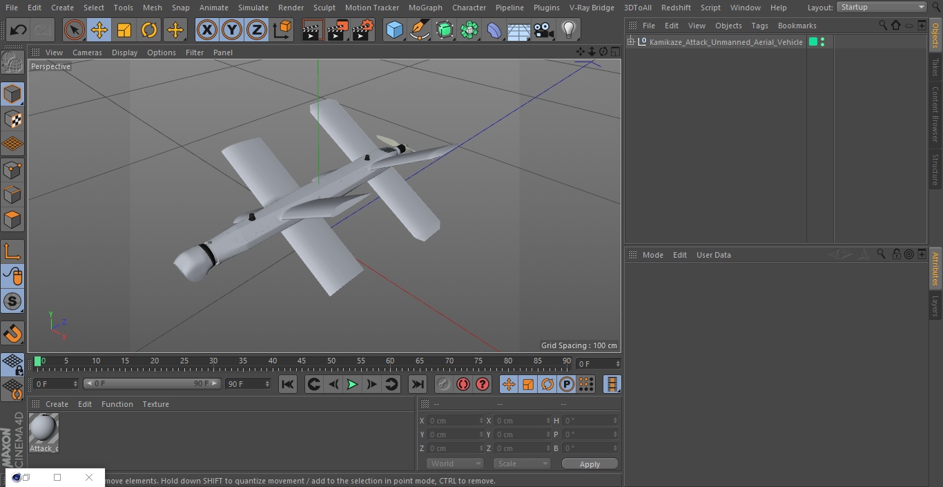 Kamikaze Attack Unmanned Aerial Vehicle 3D model