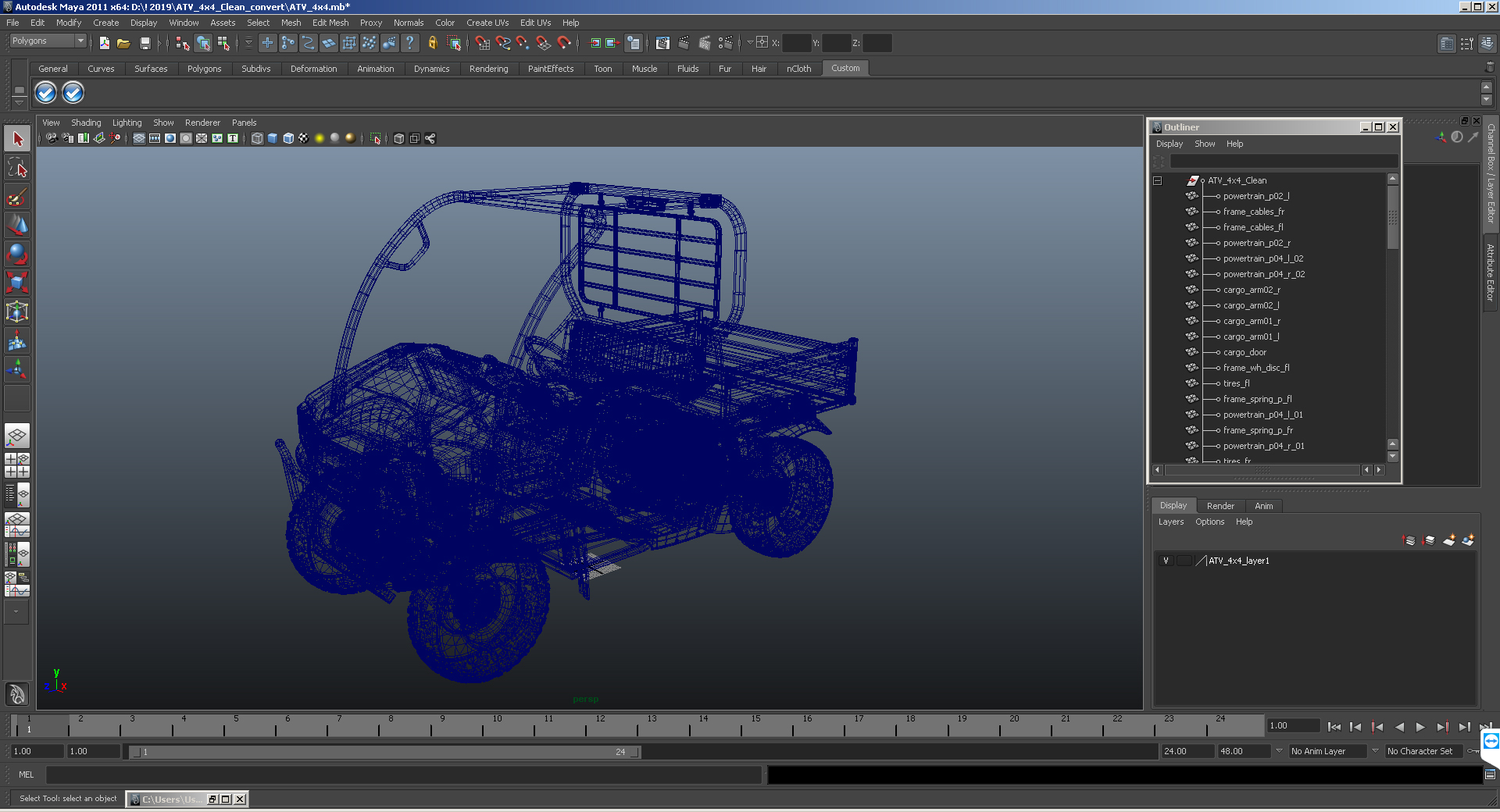 3D 4x4 Camo Clean ATV model