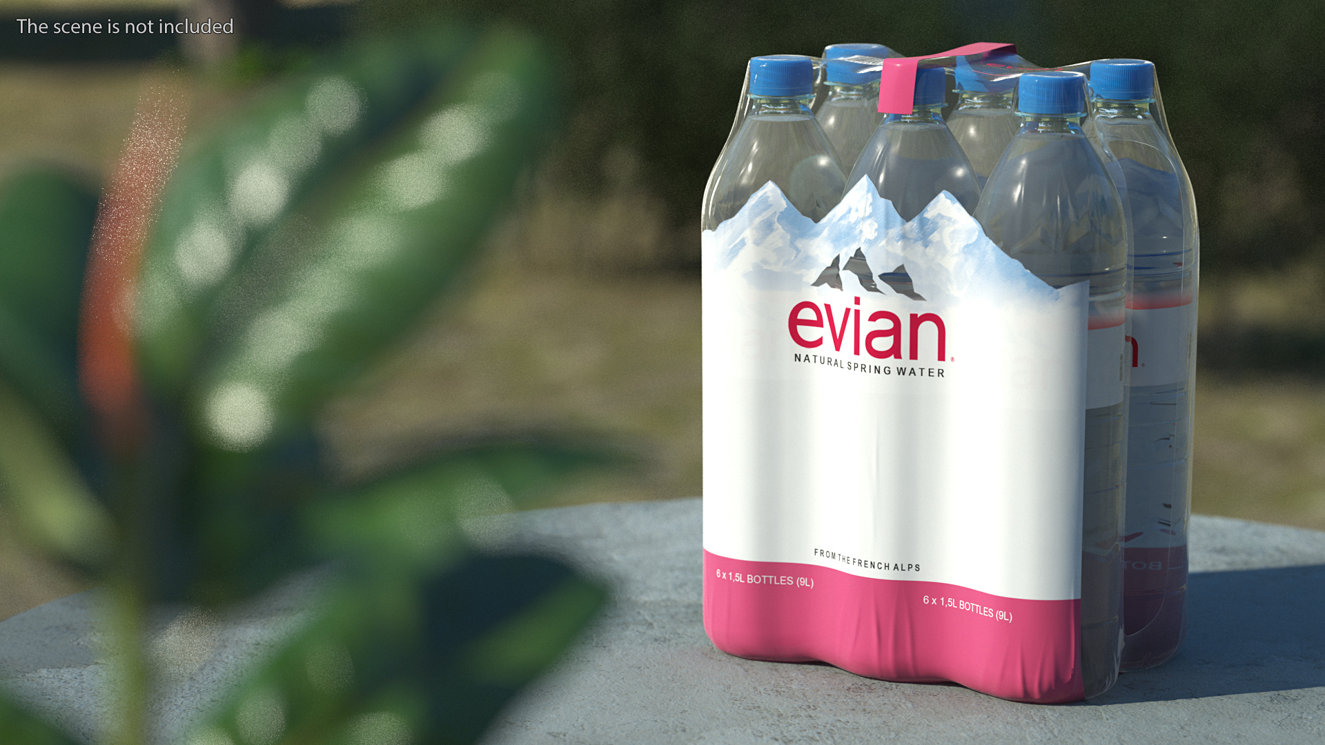 3D Evian Mineral Water 6 Bottle Pack model