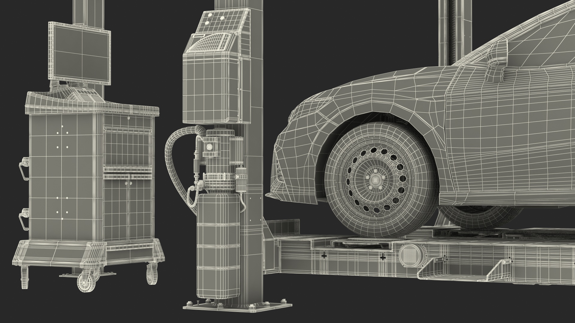 Wheel Alignment Equipment Generic with Car 3D