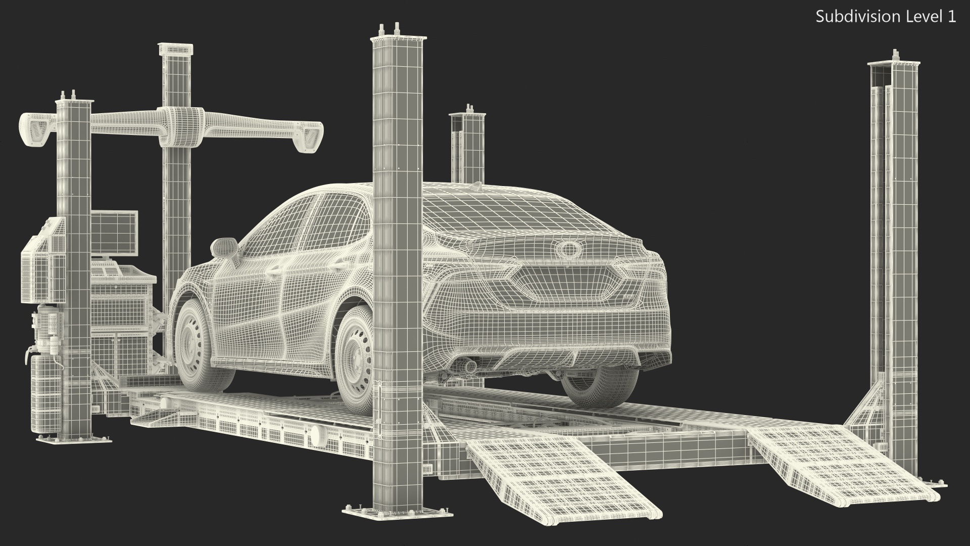 Wheel Alignment Equipment Generic with Car 3D