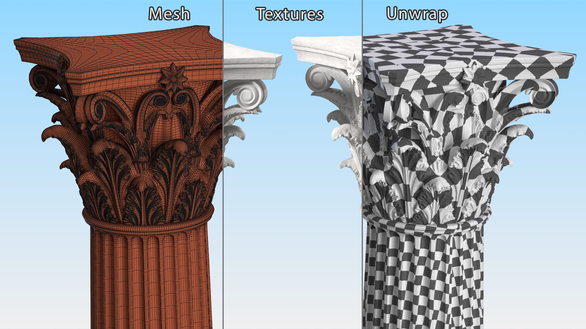 3D model Antique Corinthian Column