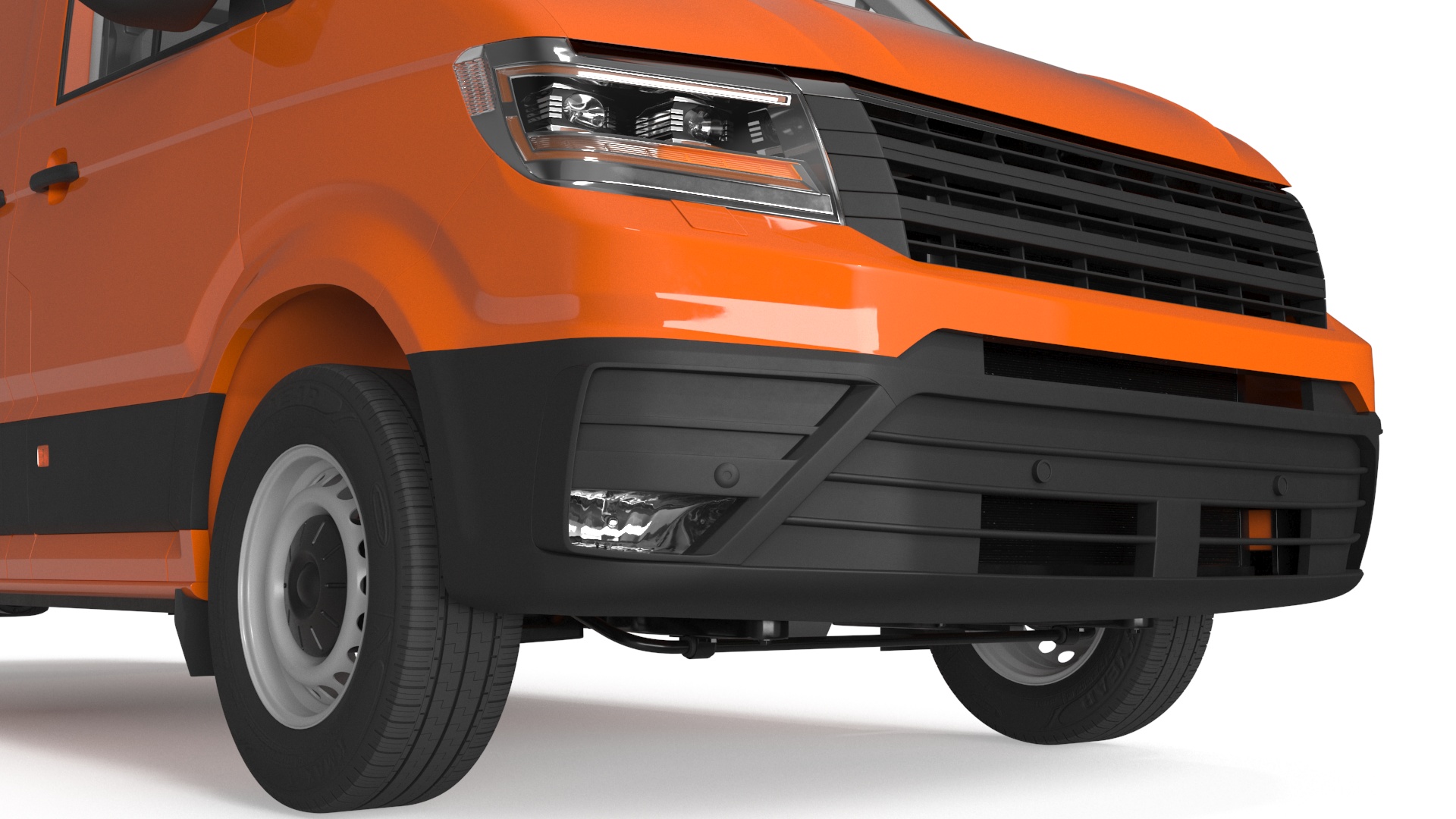 3D Long Van Generic Orange Colored