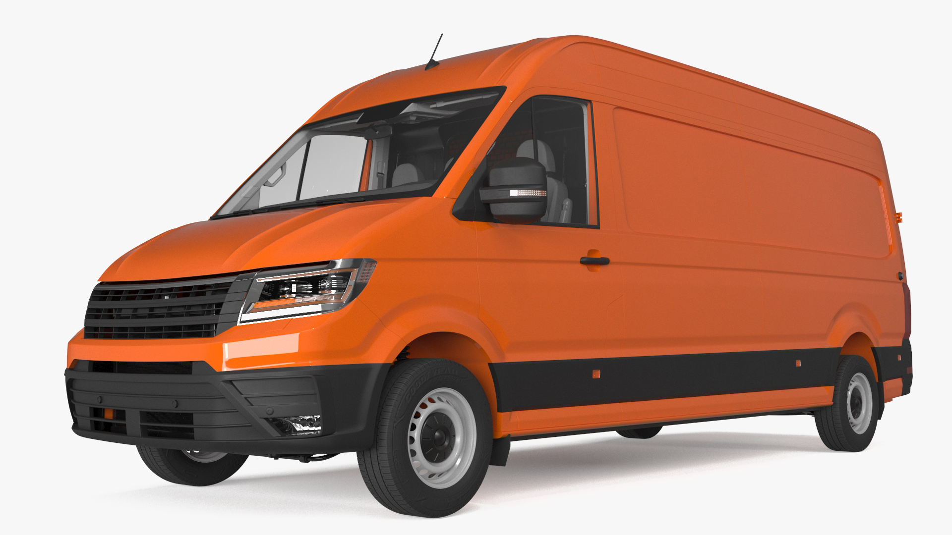 3D Long Van Generic Orange Colored