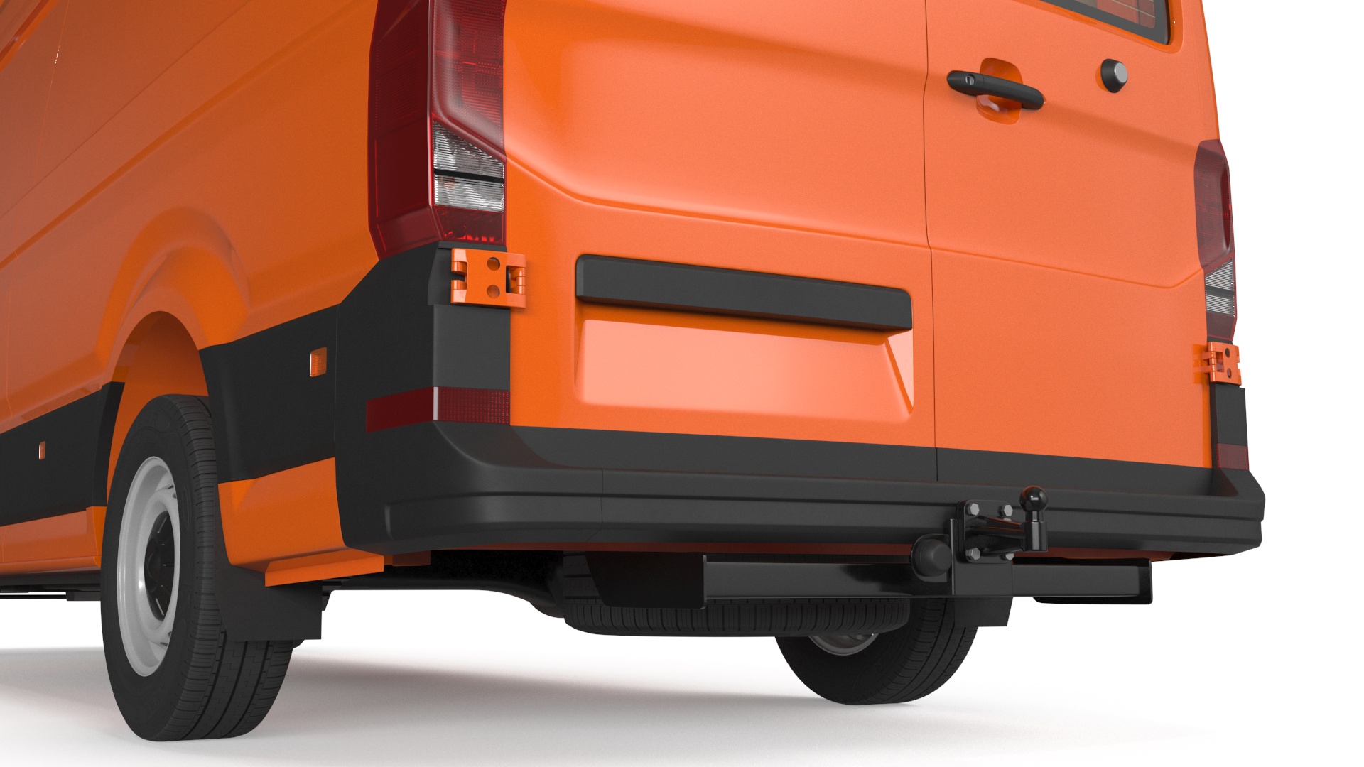 3D Long Van Generic Orange Colored