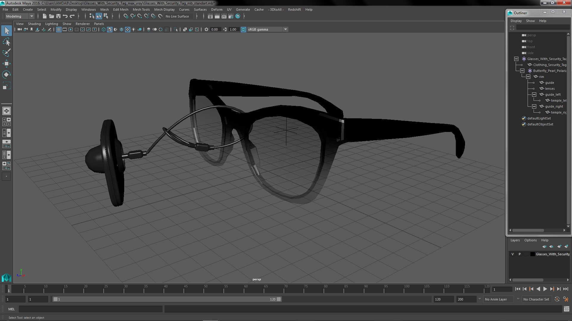 3D model Glasses With Security Tag