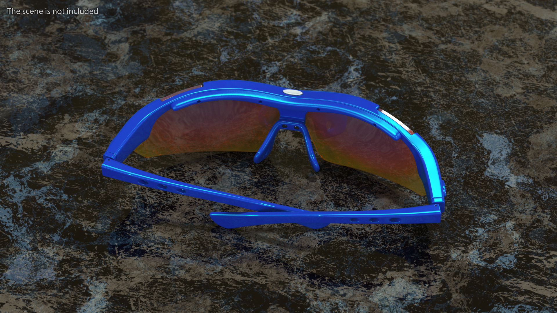 3D Blue Sport Glasses model