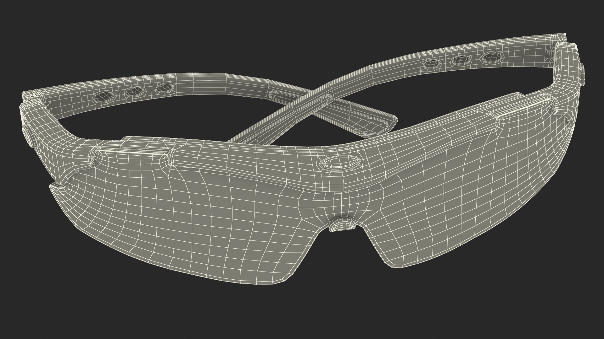 3D Blue Sport Glasses model