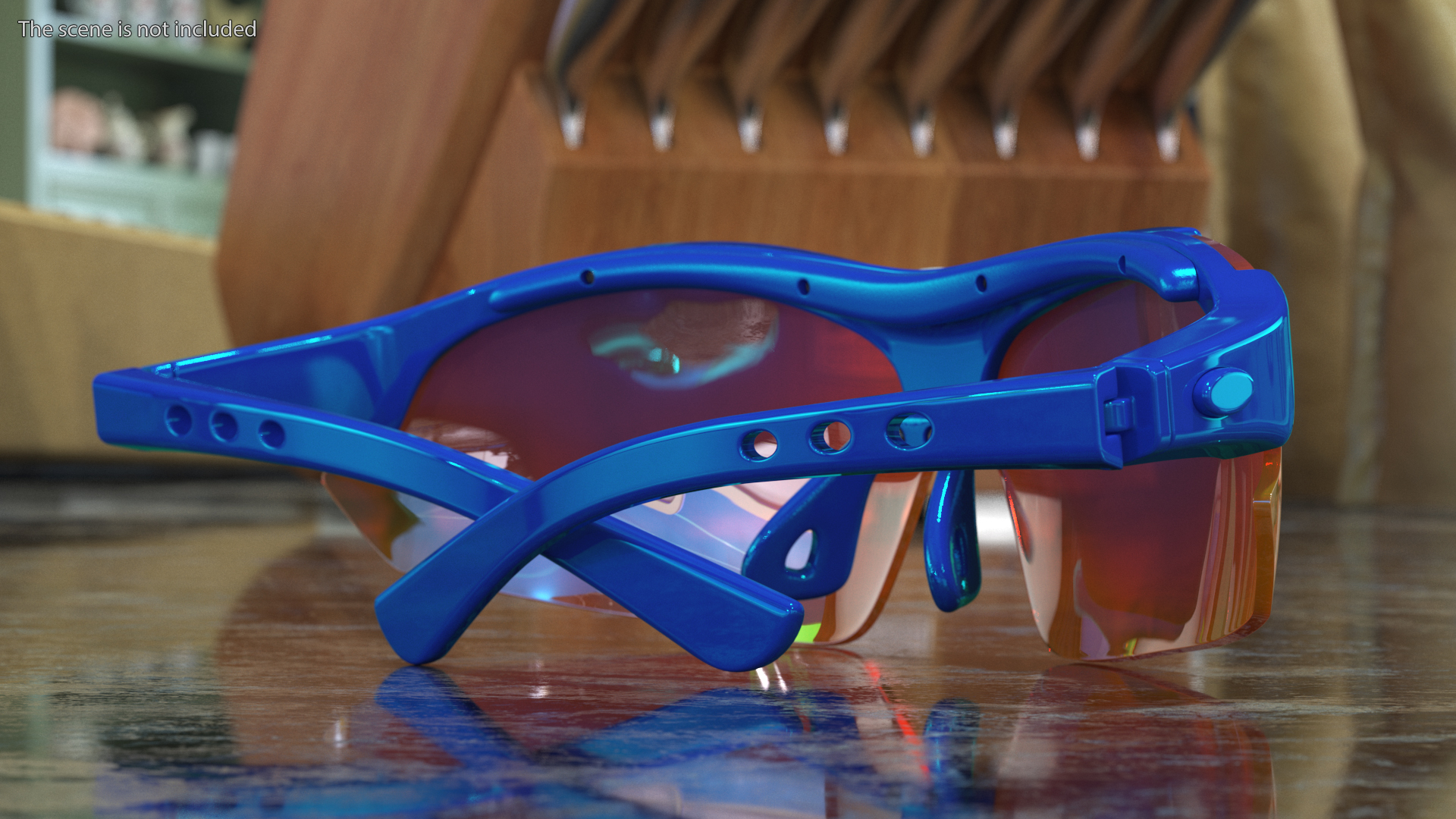 3D Blue Sport Glasses model