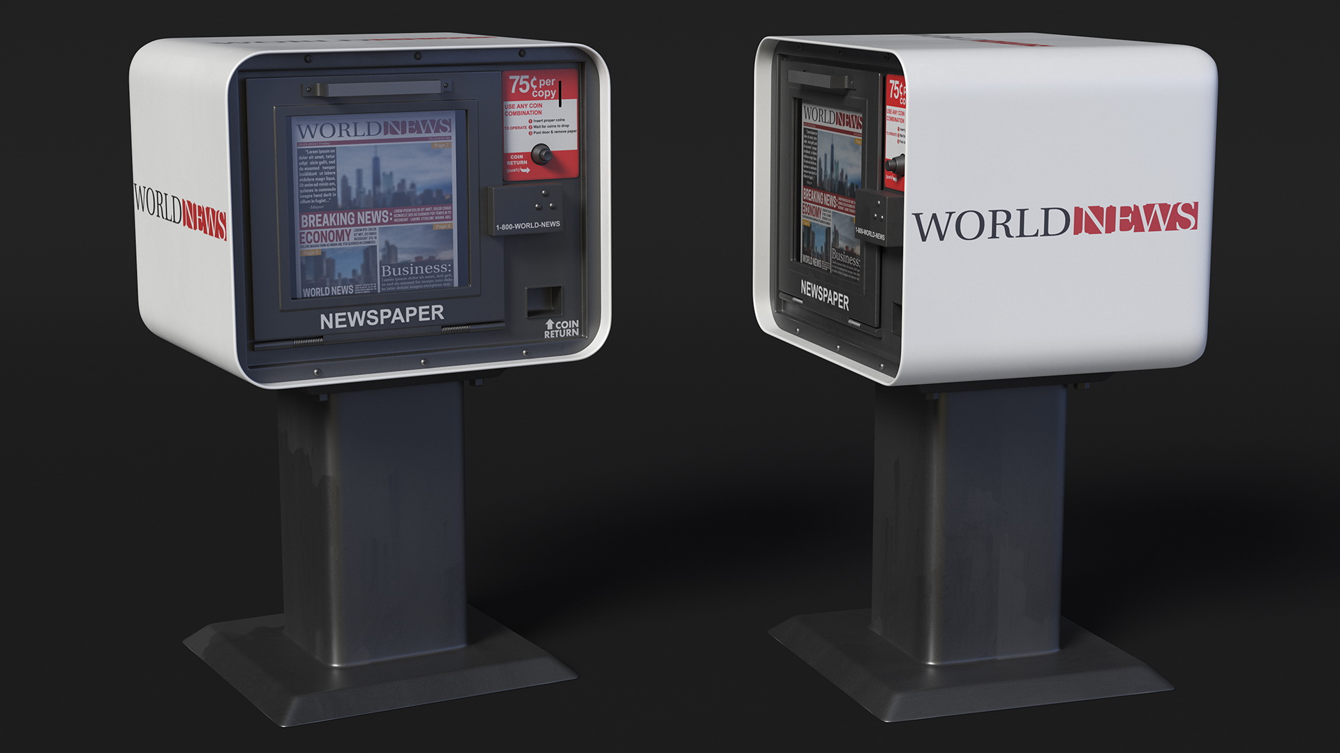 3D Urban Newspaper Vending Machine