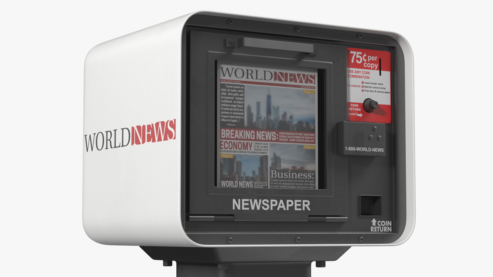 3D Urban Newspaper Vending Machine